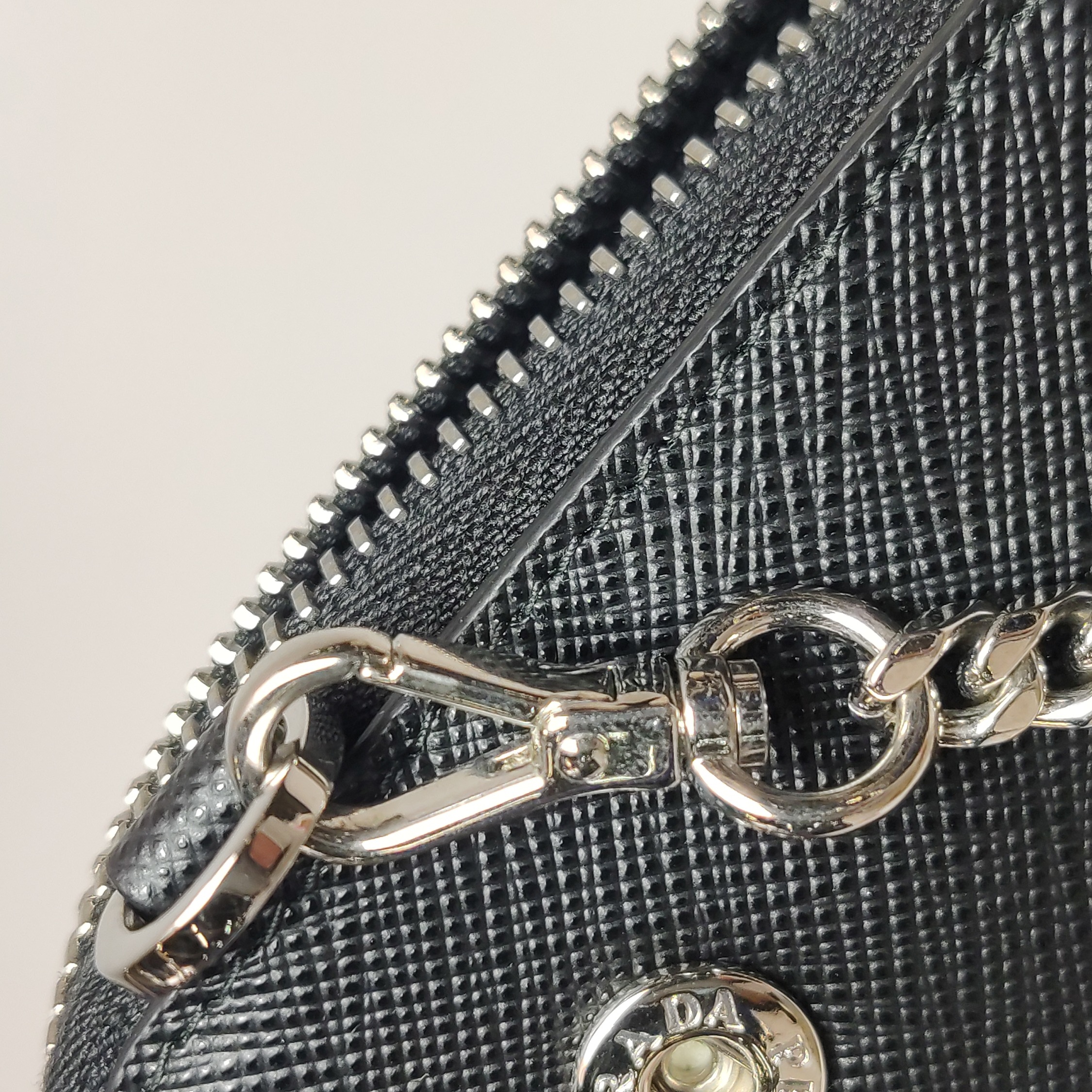 Prada Triangle Pouch Bag with Chain Leather Mini — photo 10 of 13