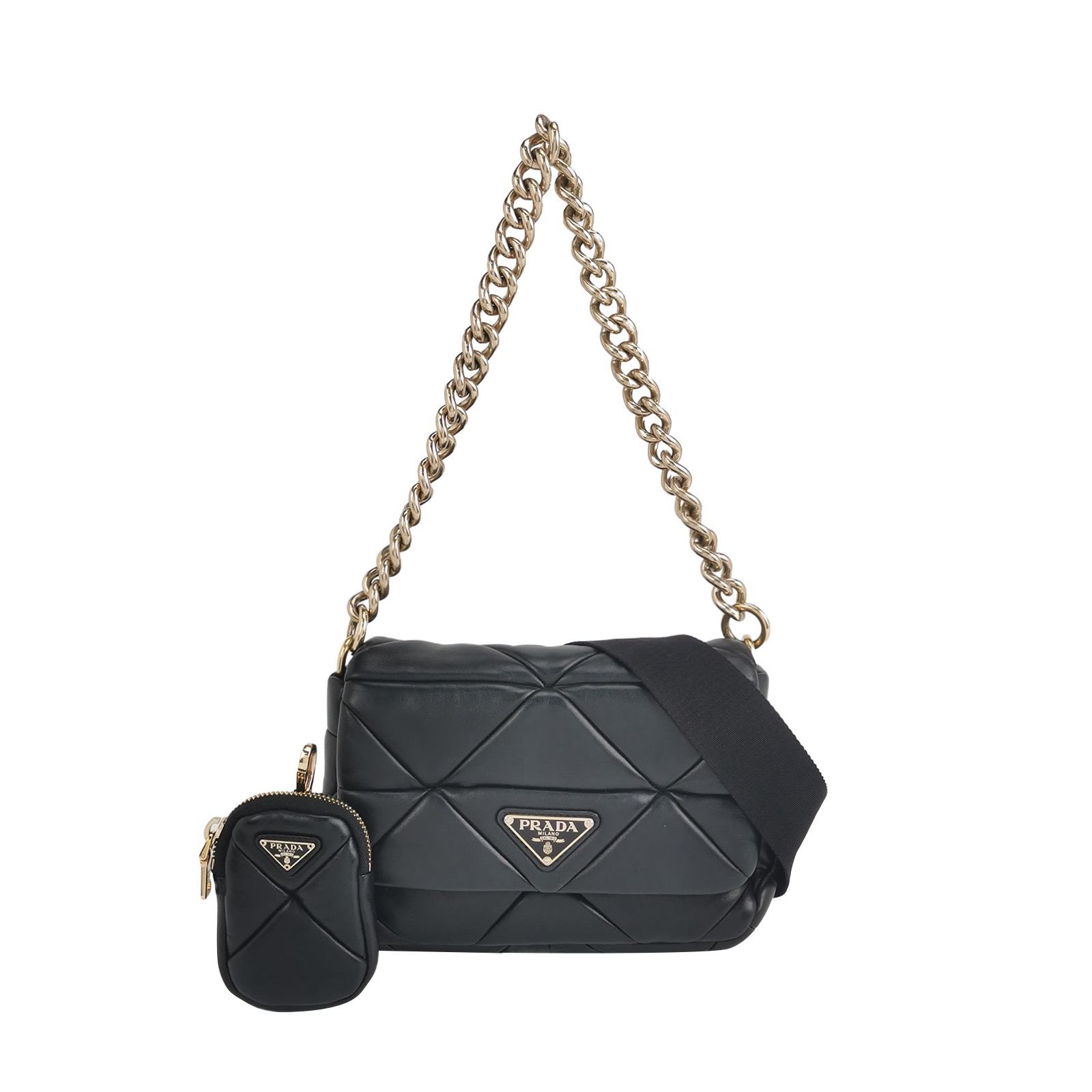 Prada System Flap Shoulder Bag Quilted Nappa Leather Small — photo 1 of 16