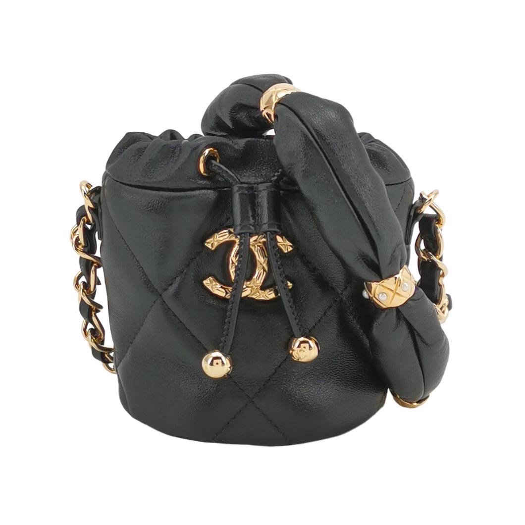 Chanel Drawstring Bucket Bag Quilted Caviar Mini — photo 1 of 14