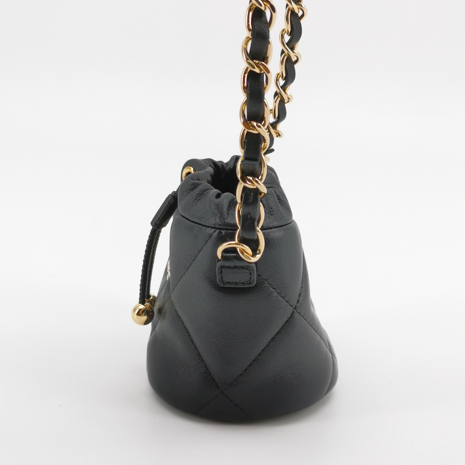Chanel Drawstring Bucket Bag Quilted Caviar Mini — photo 4 of 14