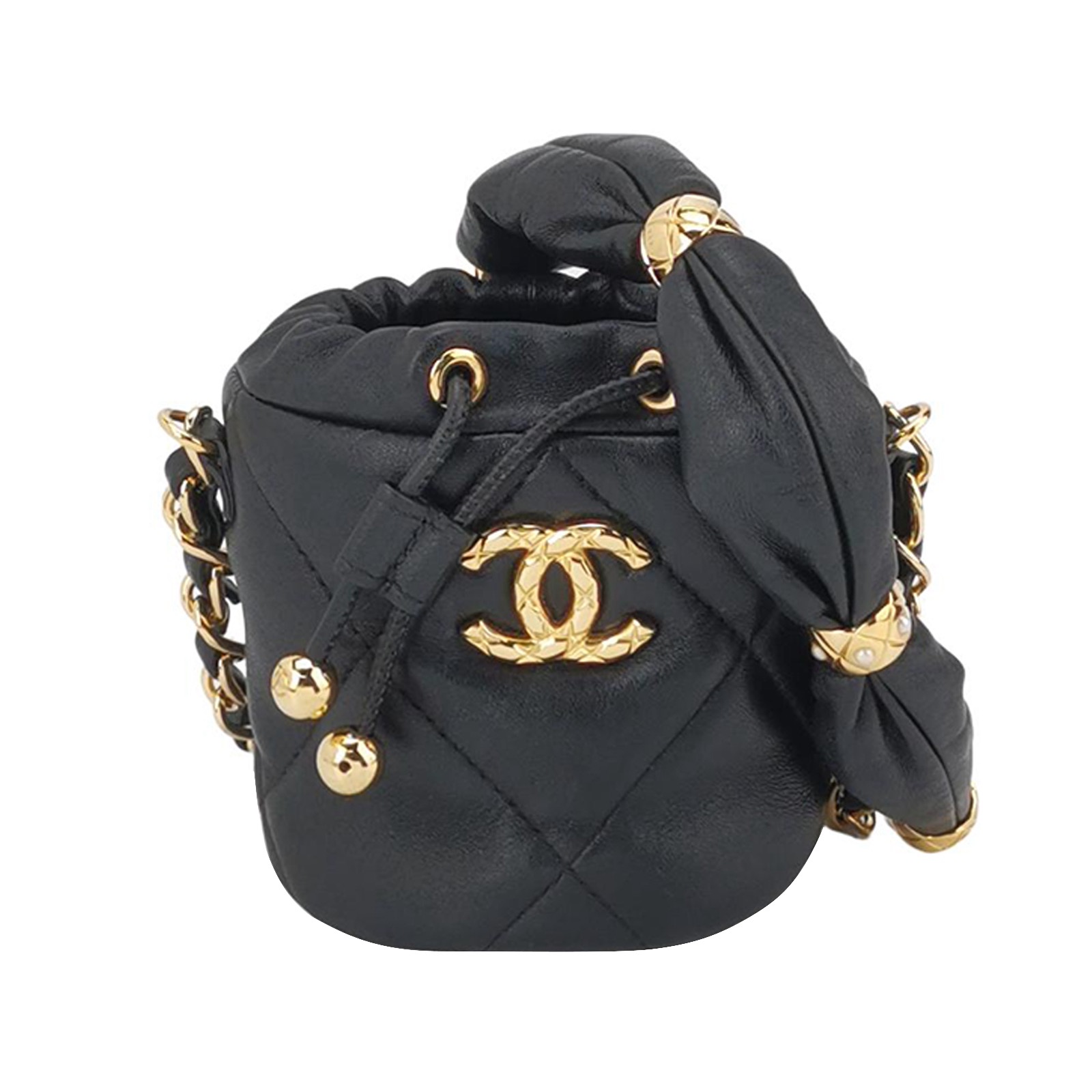 Chanel Drawstring Bucket Bag Quilted Caviar Mini — photo 1 of 17