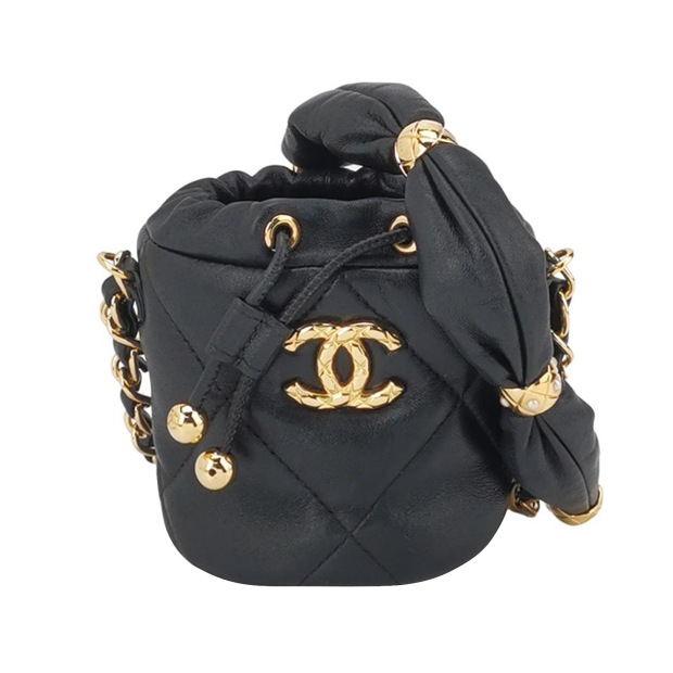 Chanel Drawstring Bucket Bag Quilted Caviar Mini — pre-owned, Vierlot