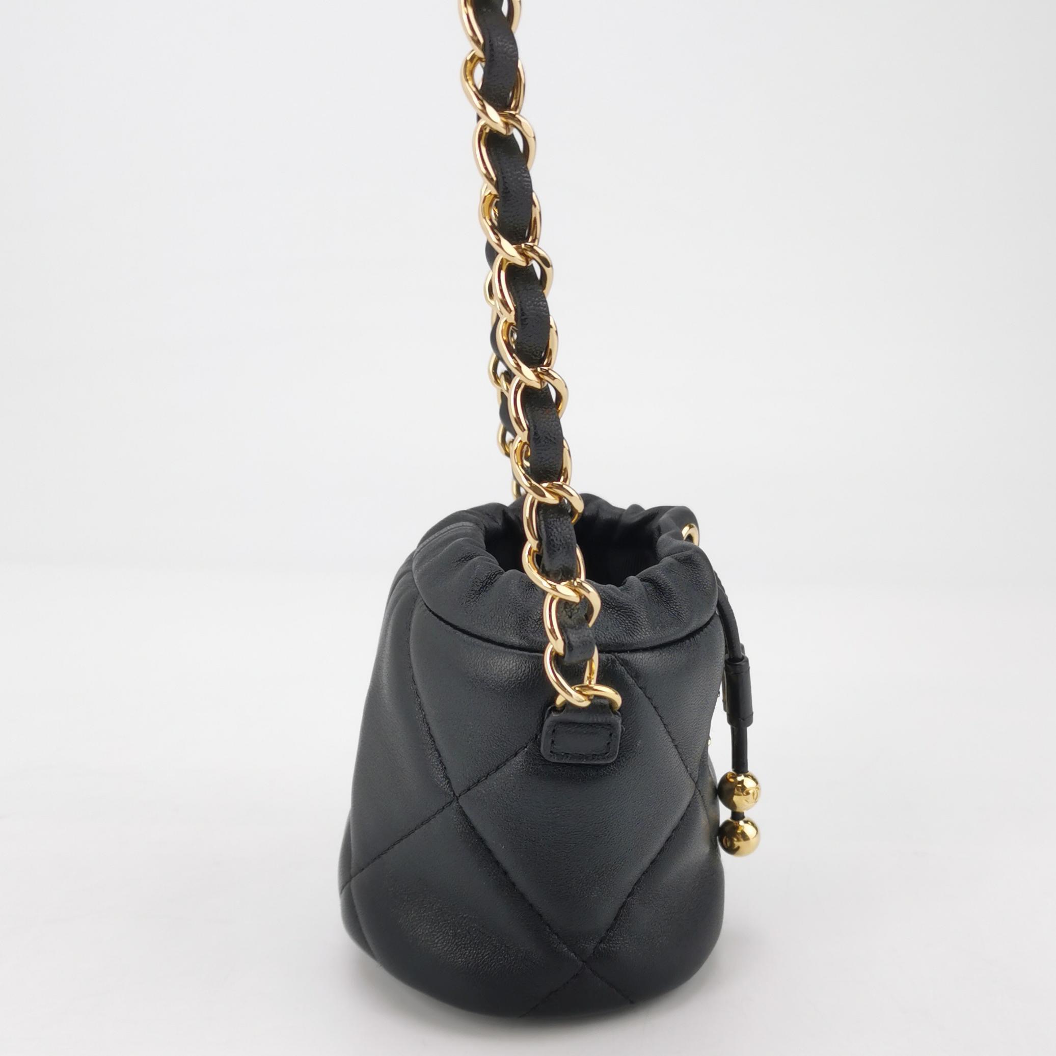 Chanel Drawstring Bucket Bag Quilted Caviar Mini — photo 5 of 17