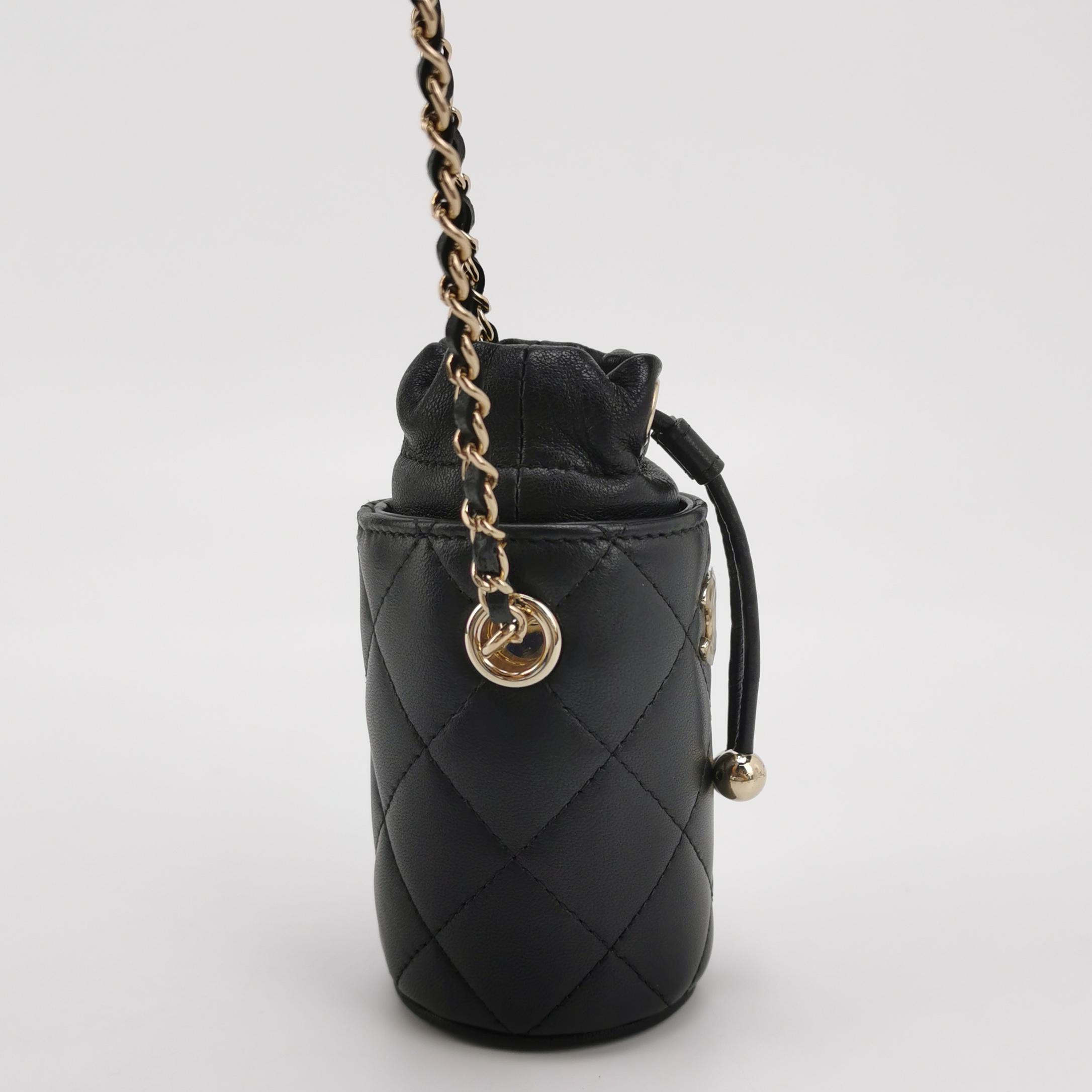 Chanel Drawstring Bucket Bag Quilted Caviar Mini — photo 4 of 14