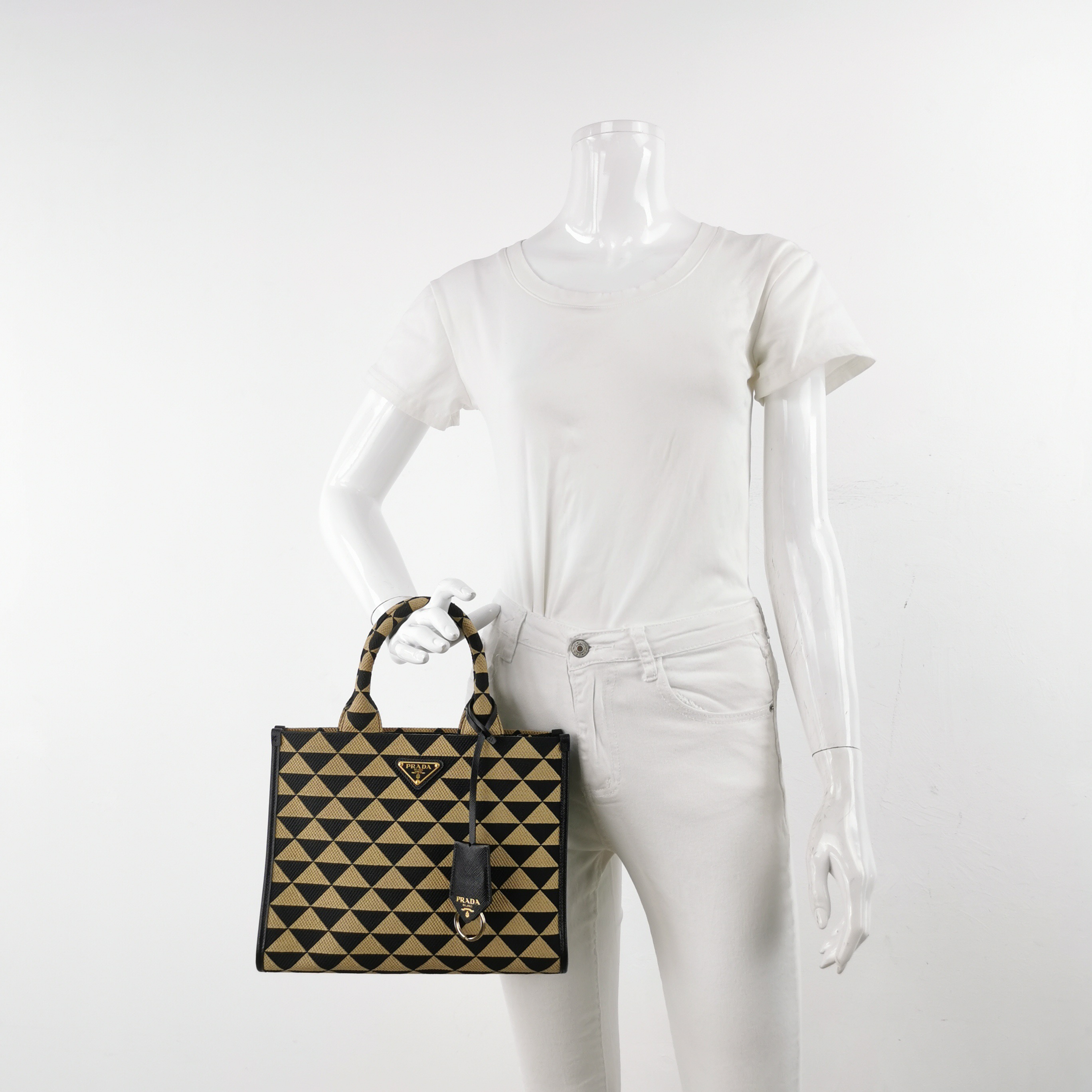 Prada Symbole Shopper Tote Jacquard Small — alternate view
