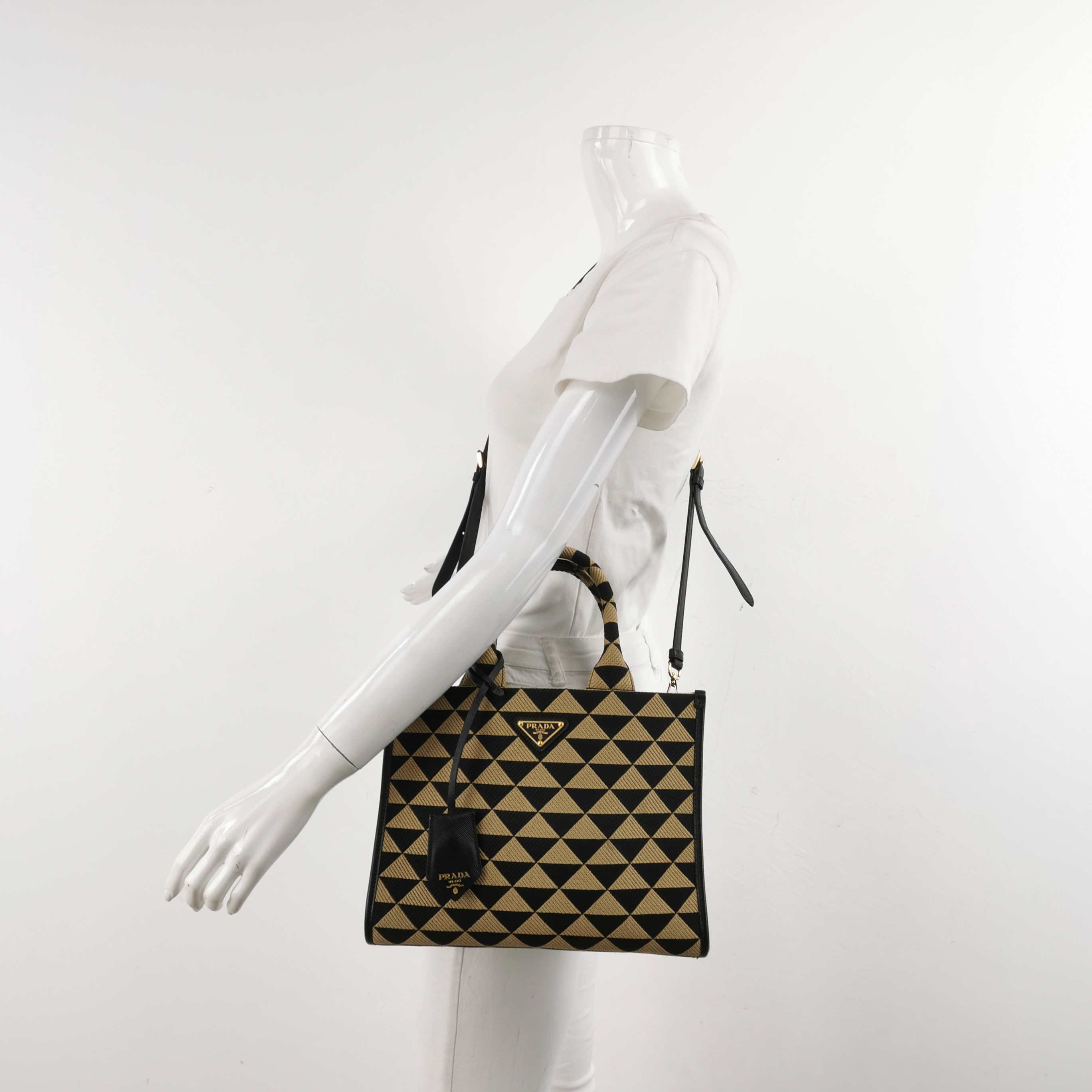 Prada Symbole Shopper Tote Jacquard Small — alternate view