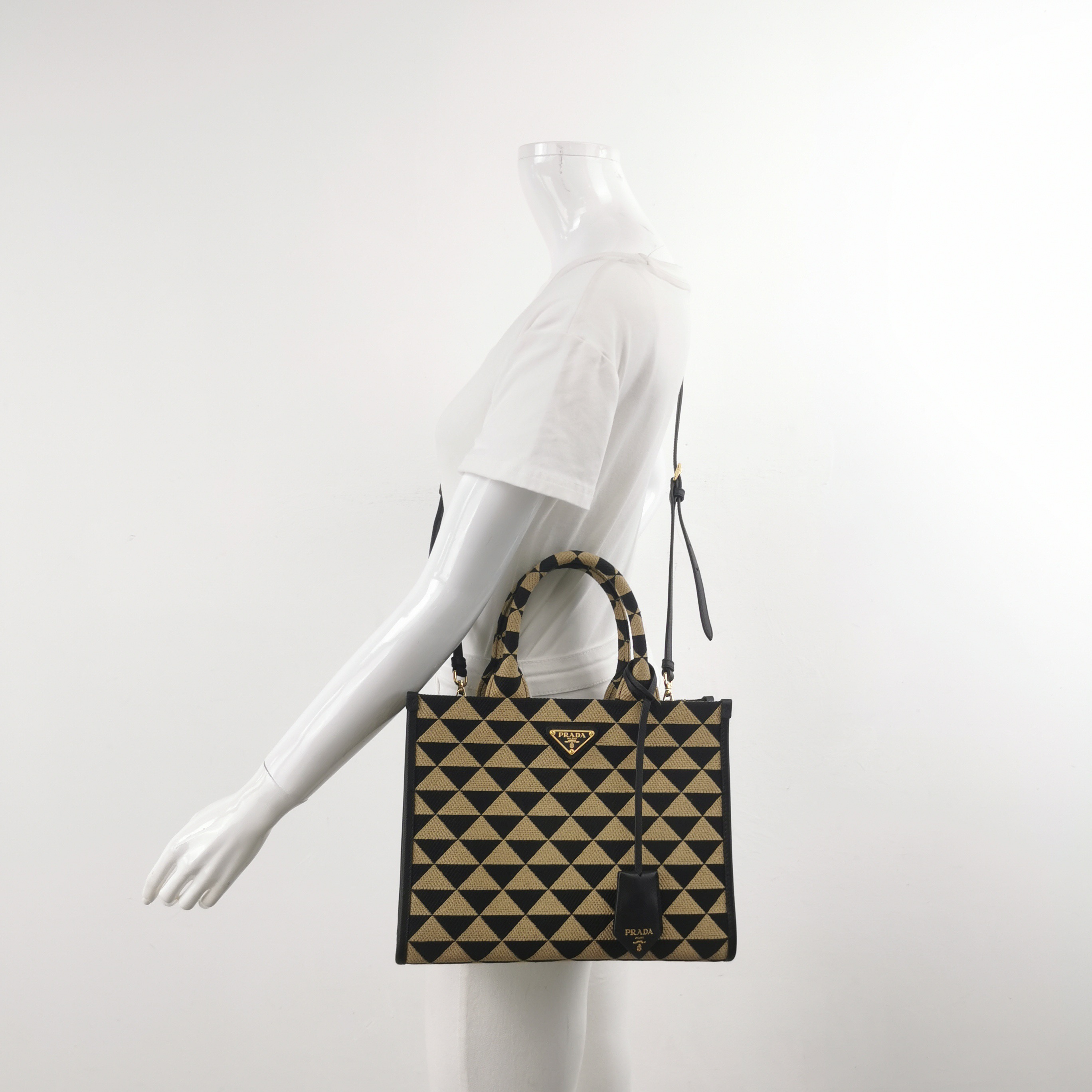 Prada Symbole Shopper Tote Jacquard Small — alternate view