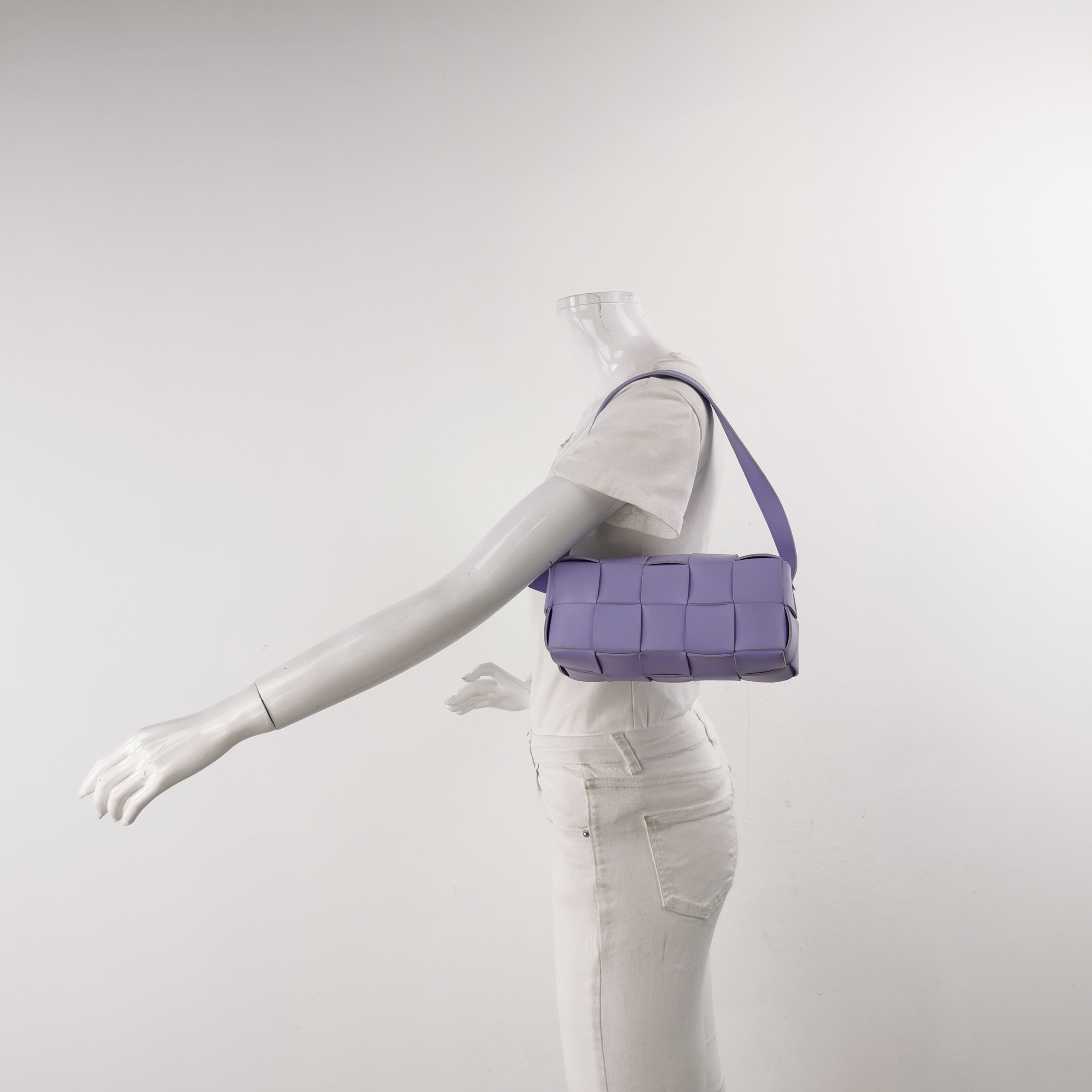 Bottega Veneta Brick Cassette Shoulder Bag Maxi Intrecciato Leather Small — alternate view