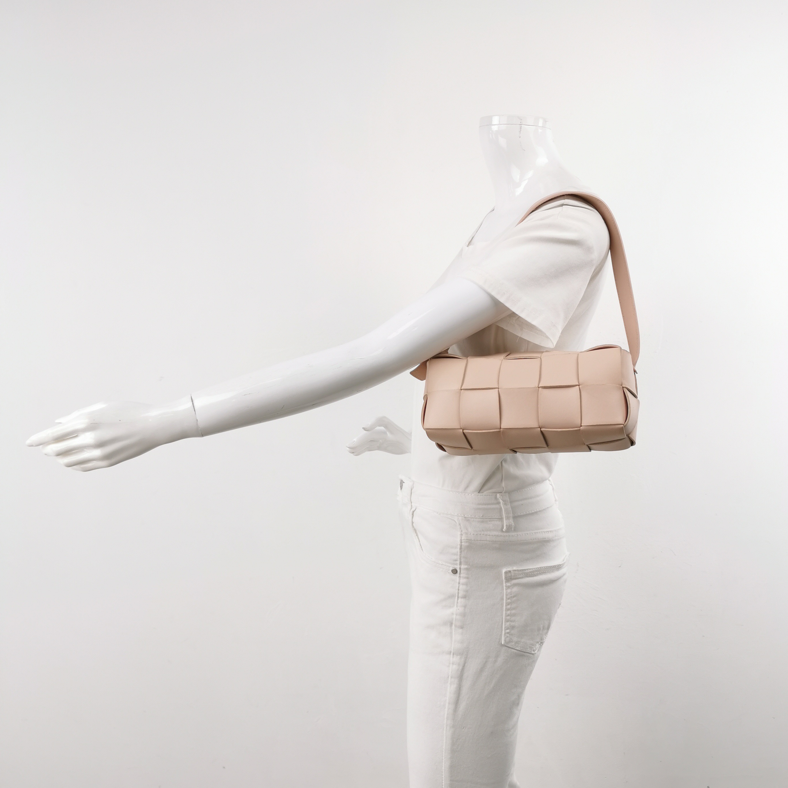 Bottega Veneta Brick Cassette Shoulder Bag Maxi Intrecciato Leather Small — alternate view