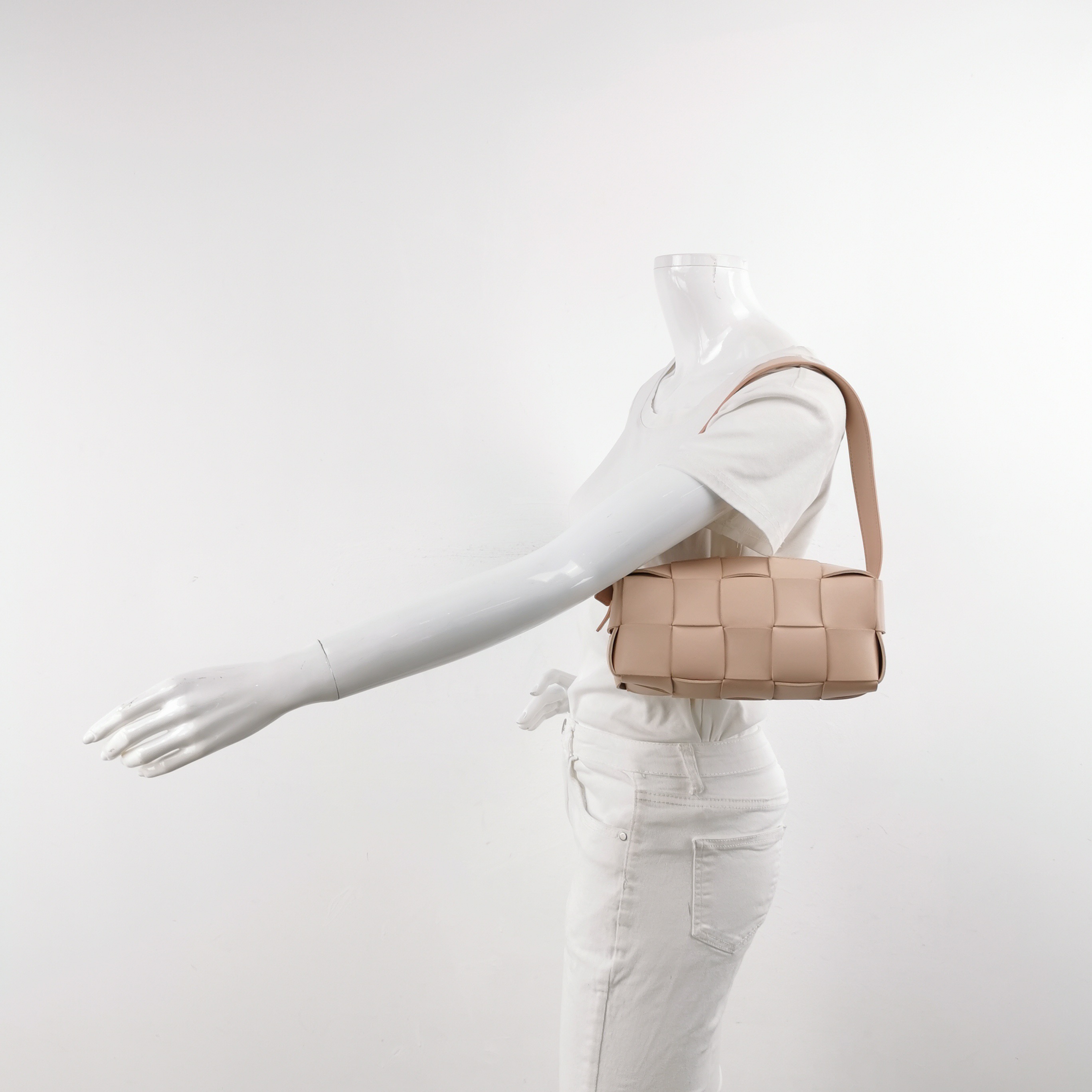 Bottega Veneta Brick Cassette Shoulder Bag Maxi Intrecciato Leather Small — alternate view