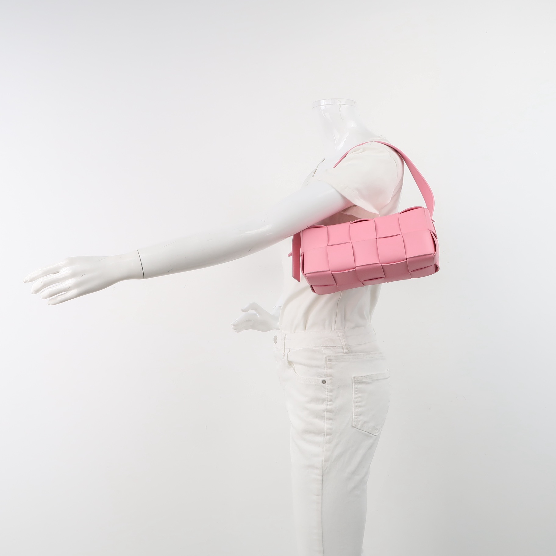Bottega Veneta Brick Cassette Shoulder Bag Maxi Intrecciato Leather Small — alternate view