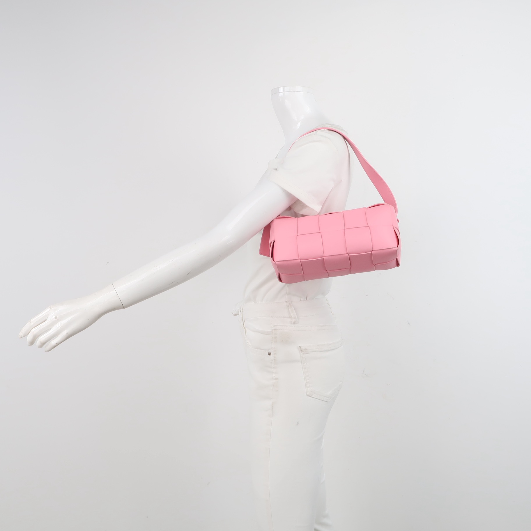 Bottega Veneta Brick Cassette Shoulder Bag Maxi Intrecciato Leather Small — alternate view