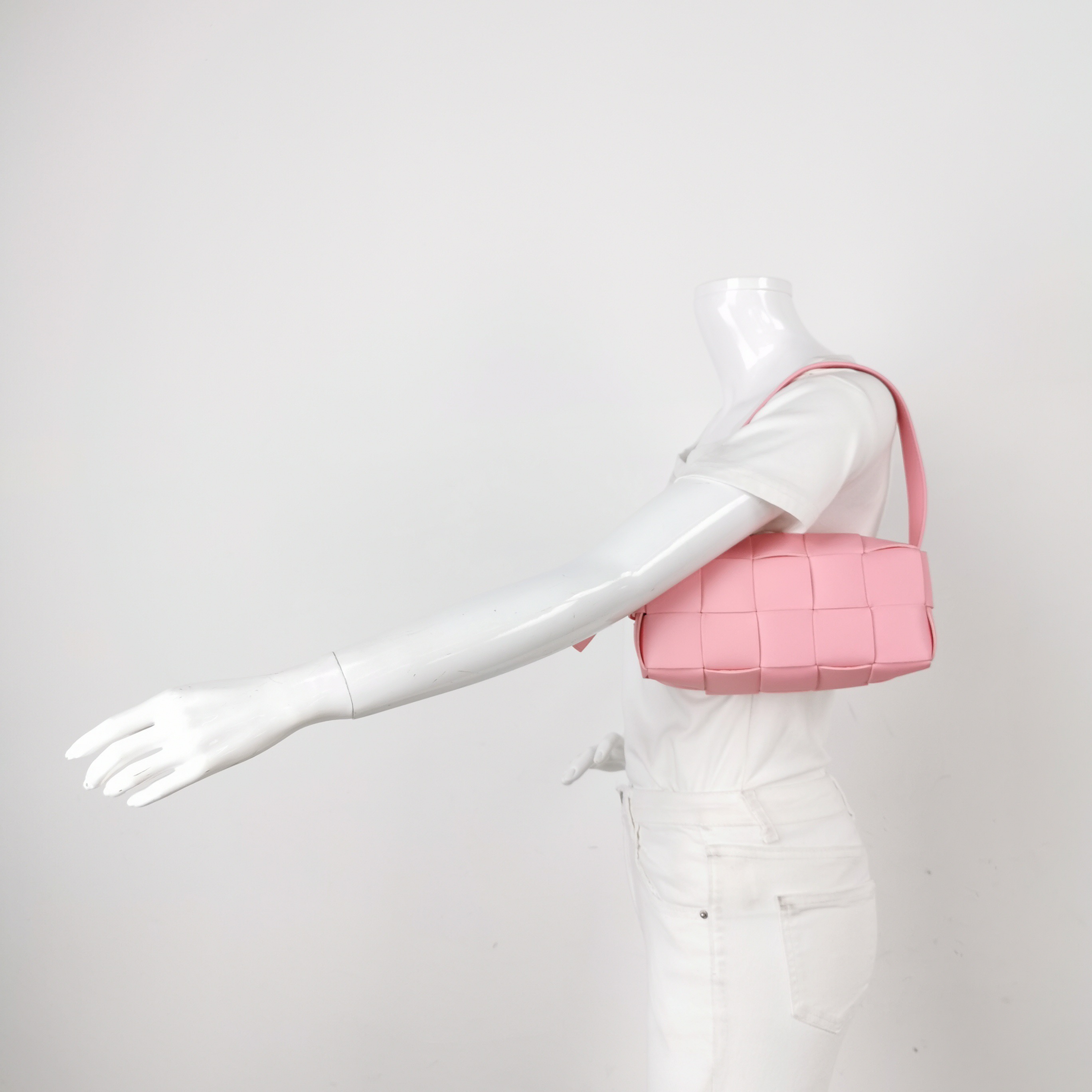 Bottega Veneta Brick Cassette Shoulder Bag Maxi Intrecciato Leather Small — alternate view