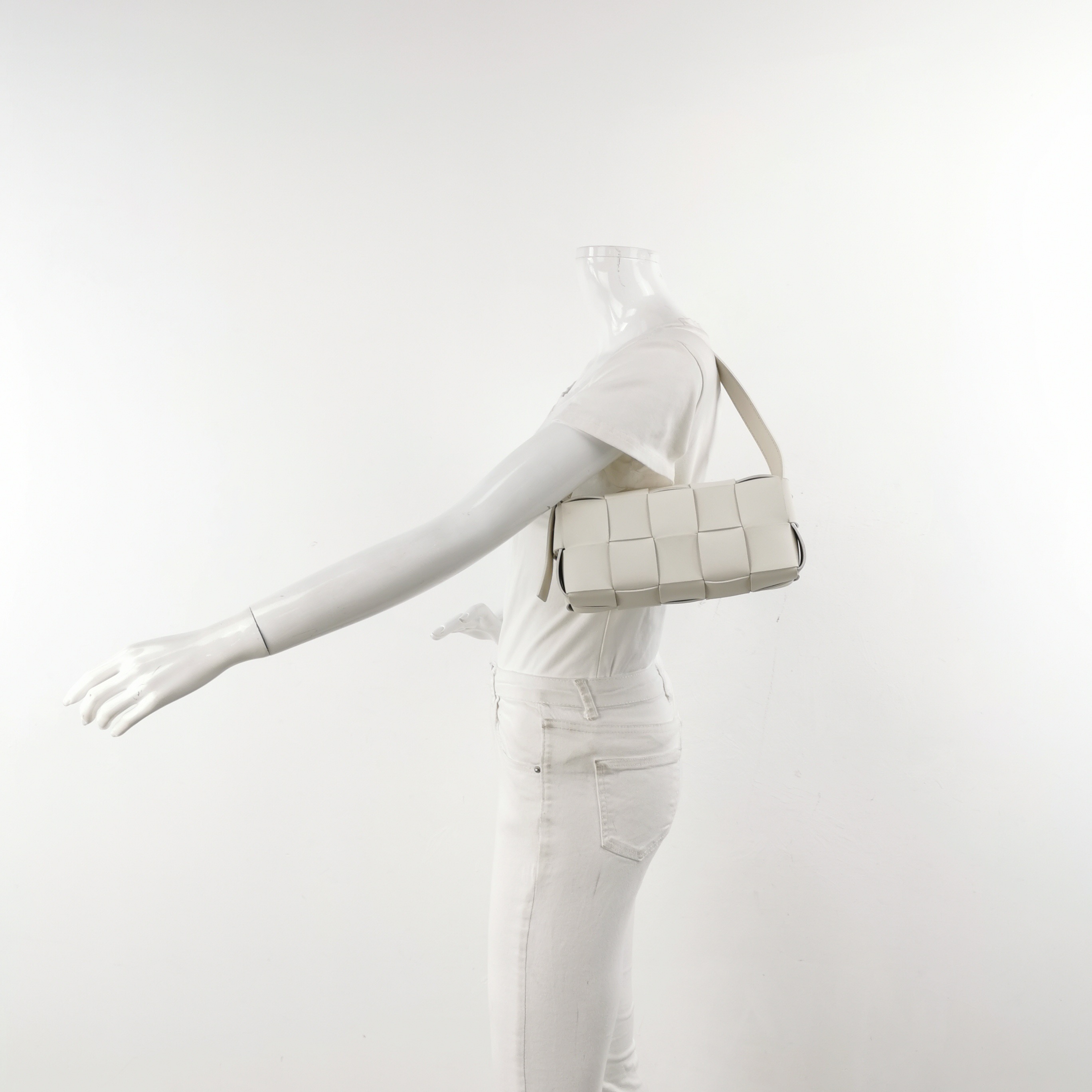 Bottega Veneta Brick Cassette Shoulder Bag Maxi Intrecciato Leather Small — alternate view
