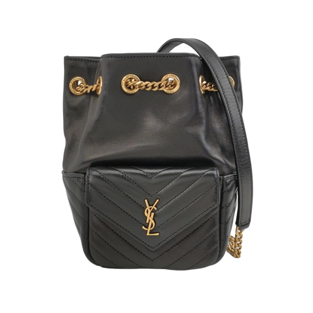 Saint Laurent Joe Bucket Bag Matelasse Chevron Leather Mini — pre-owned, Vierlot