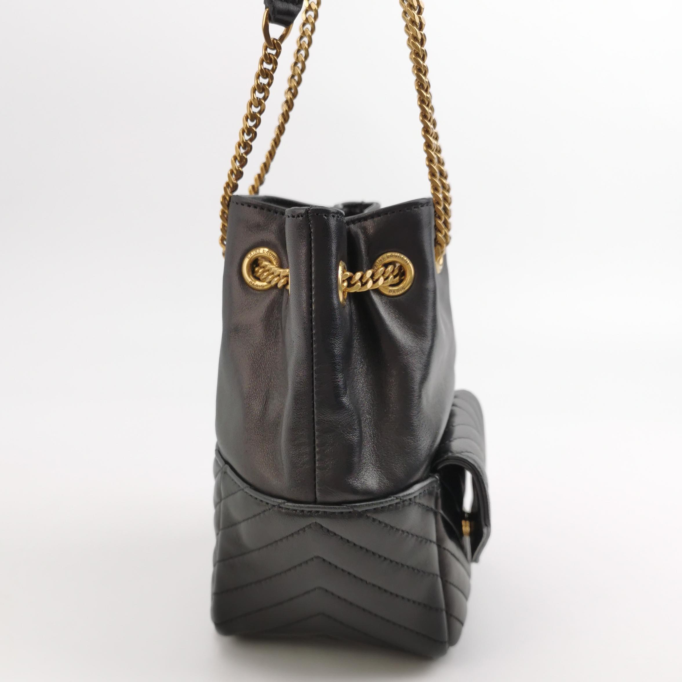 Saint Laurent Joe Bucket Bag Matelasse Chevron Leather Mini — photo 4 of 15