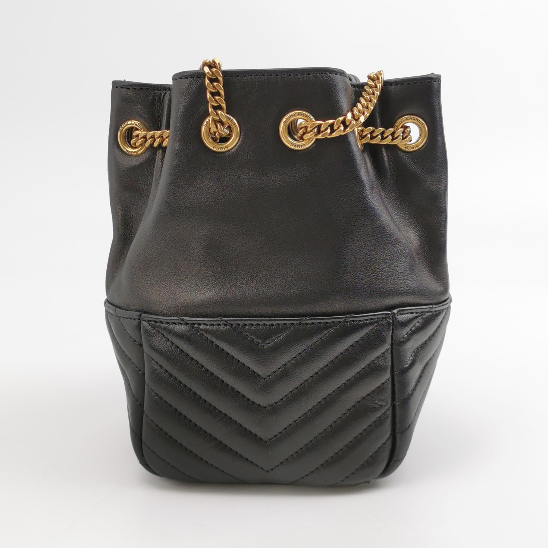 Saint Laurent Joe Bucket Bag Matelasse Chevron Leather Mini — photo 3 of 15