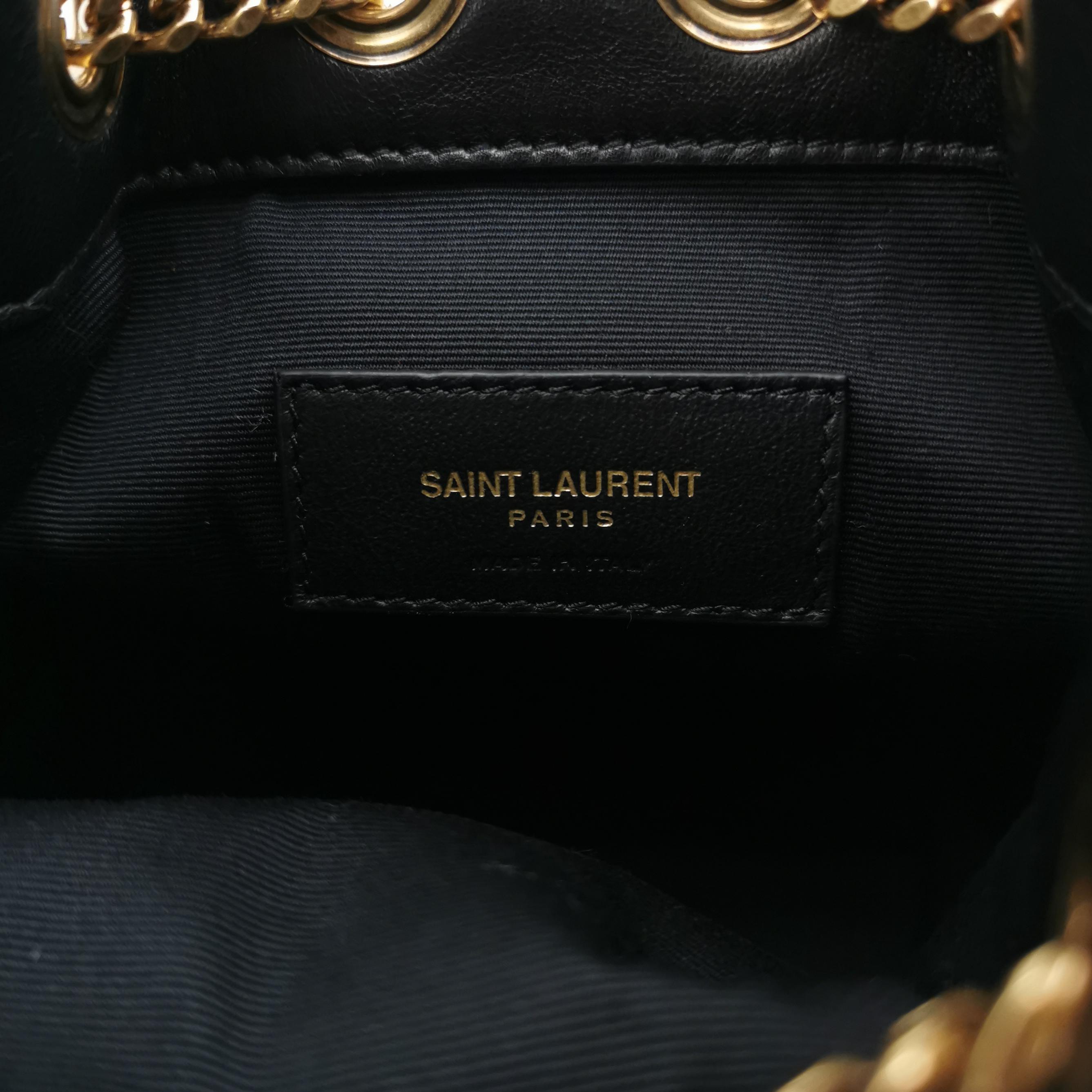 Saint Laurent Joe Bucket Bag Matelasse Chevron Leather Mini — photo 8 of 15