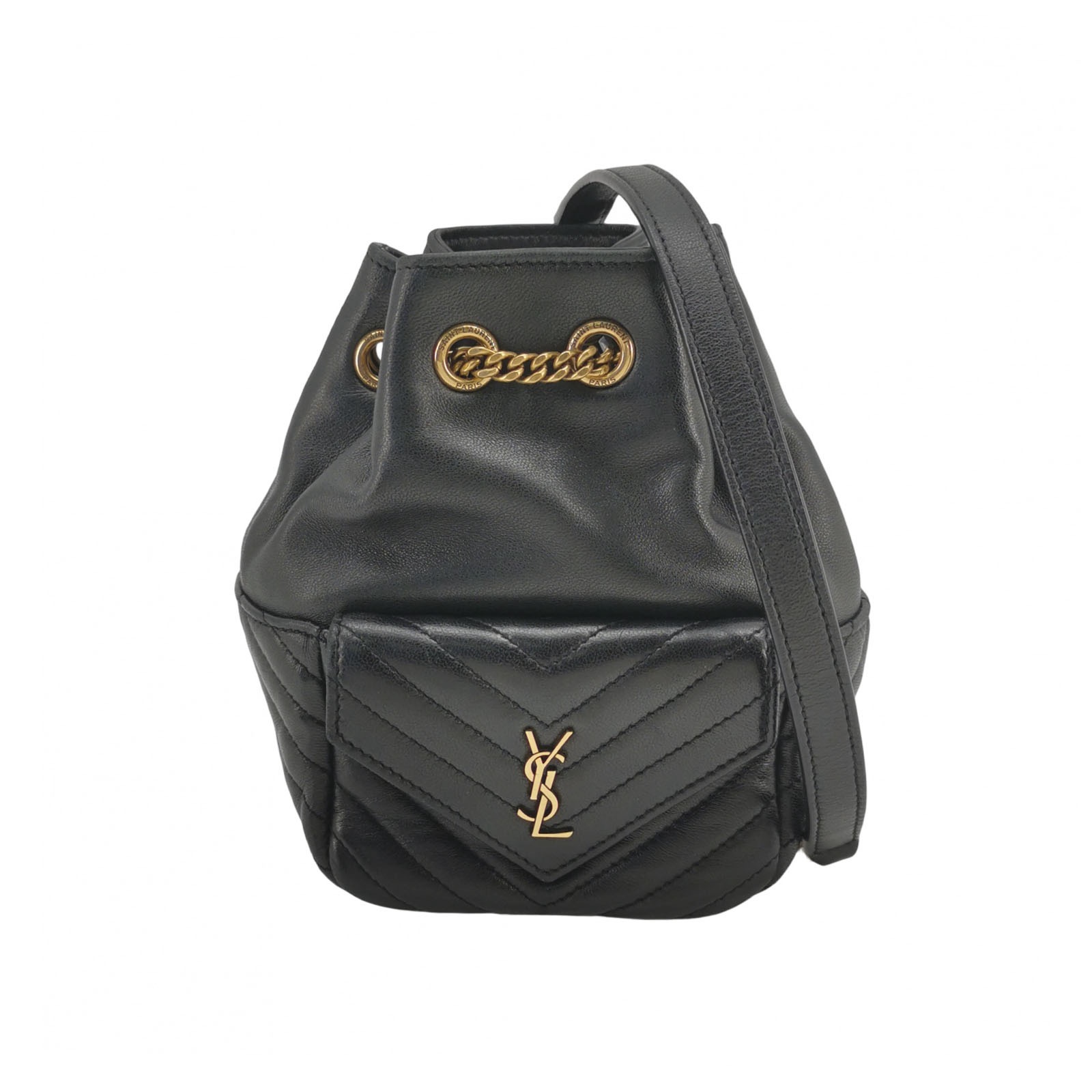 Saint Laurent Joe Bucket Bag Matelasse Chevron Leather Mini — photo 1 of 15