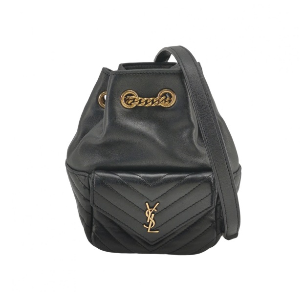 Saint Laurent Joe Bucket Bag Matelasse Chevron Leather Mini — pre-owned, Vierlot