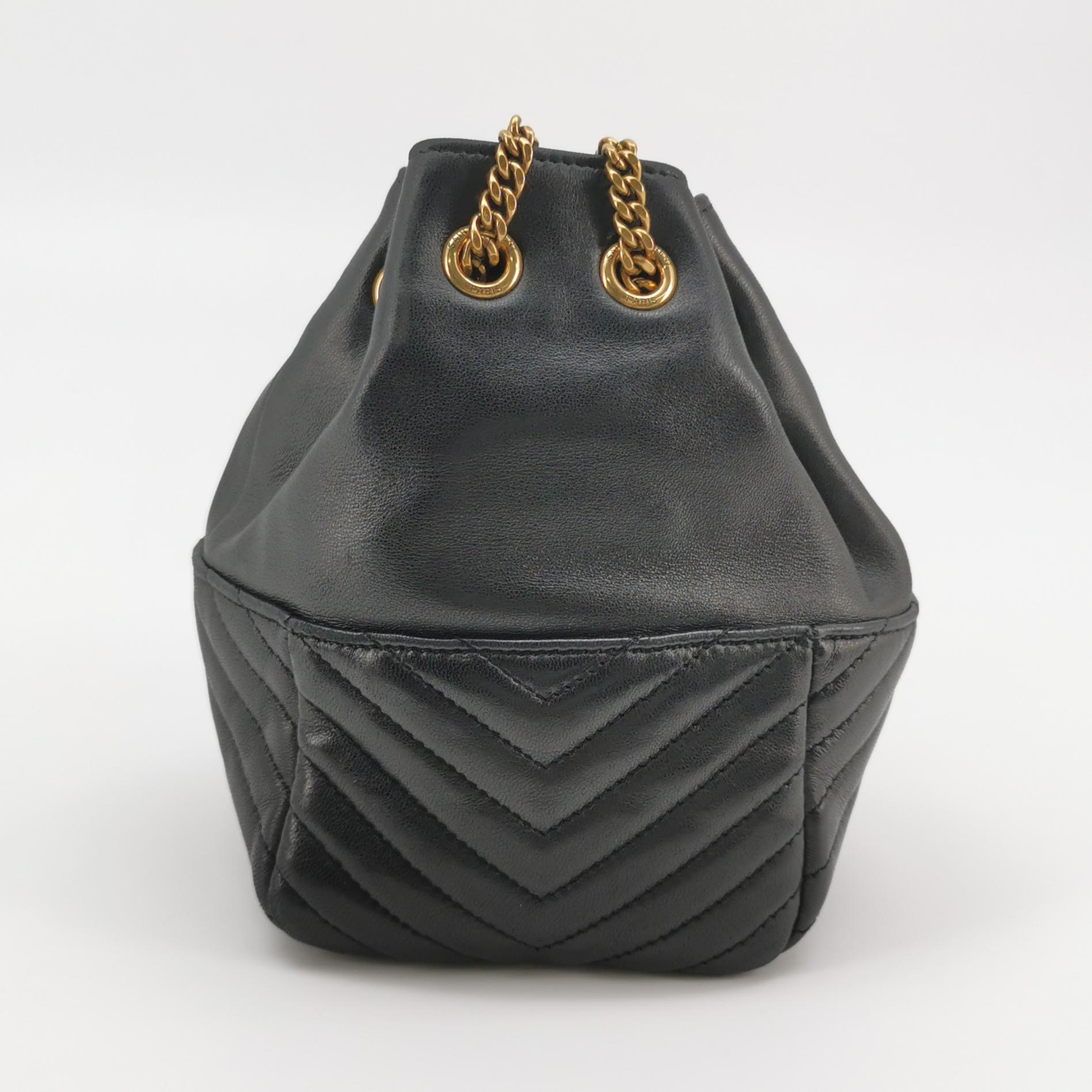 Saint Laurent Joe Bucket Bag Matelasse Chevron Leather Mini — photo 3 of 15