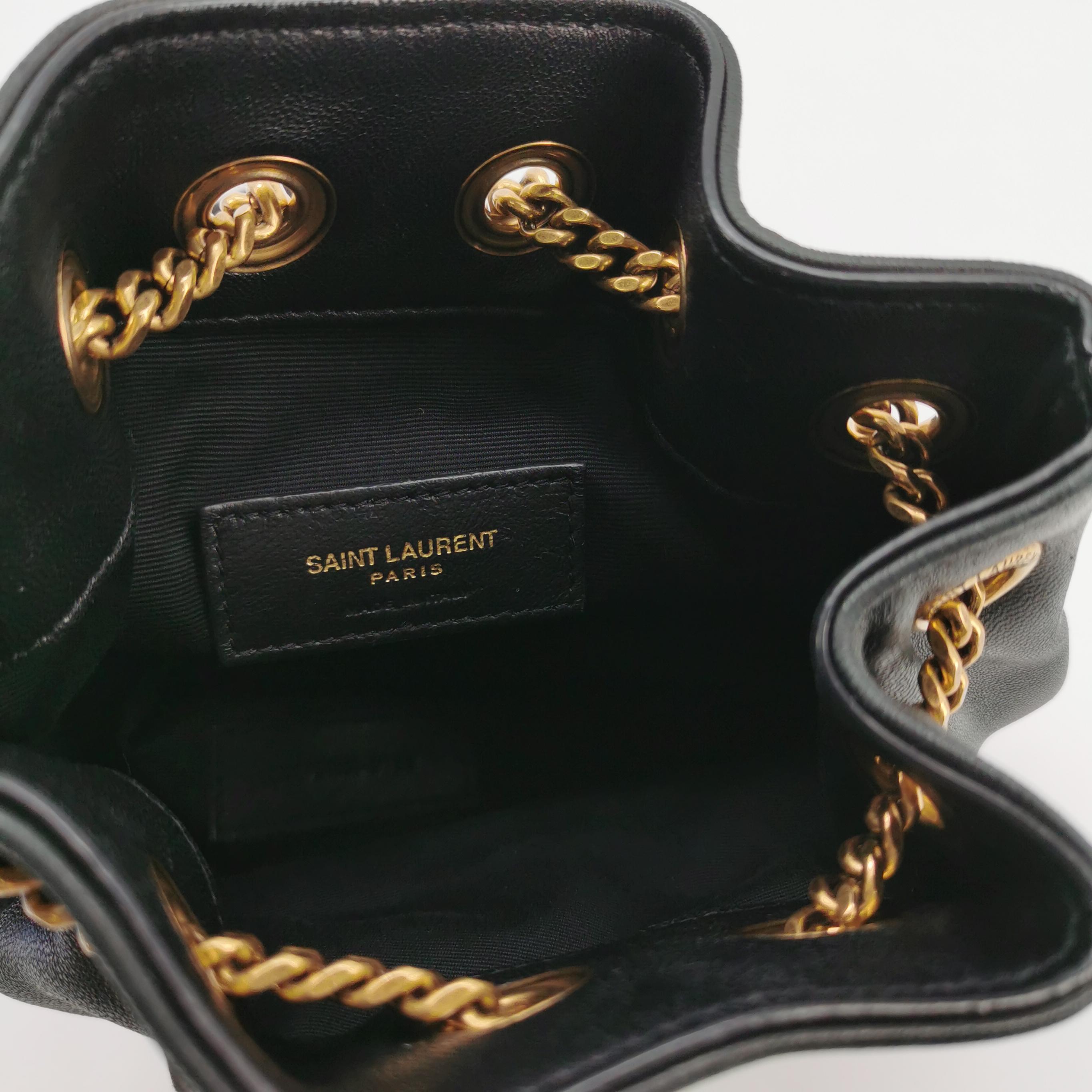 Saint Laurent Joe Bucket Bag Matelasse Chevron Leather Mini — photo 7 of 15