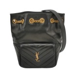 Saint Laurent Joe Bucket Bag Matelasse Chevron Leather Mini — thumbnail 1