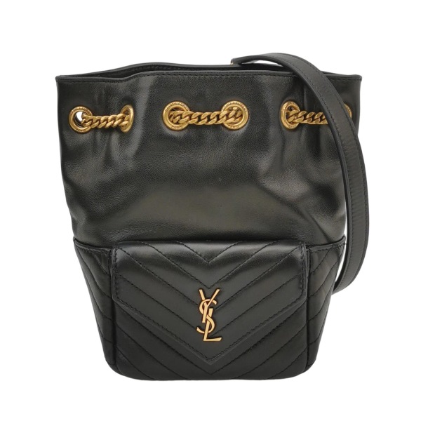 Saint Laurent Joe Bucket Bag Matelasse Chevron Leather Mini — pre-owned, Vierlot