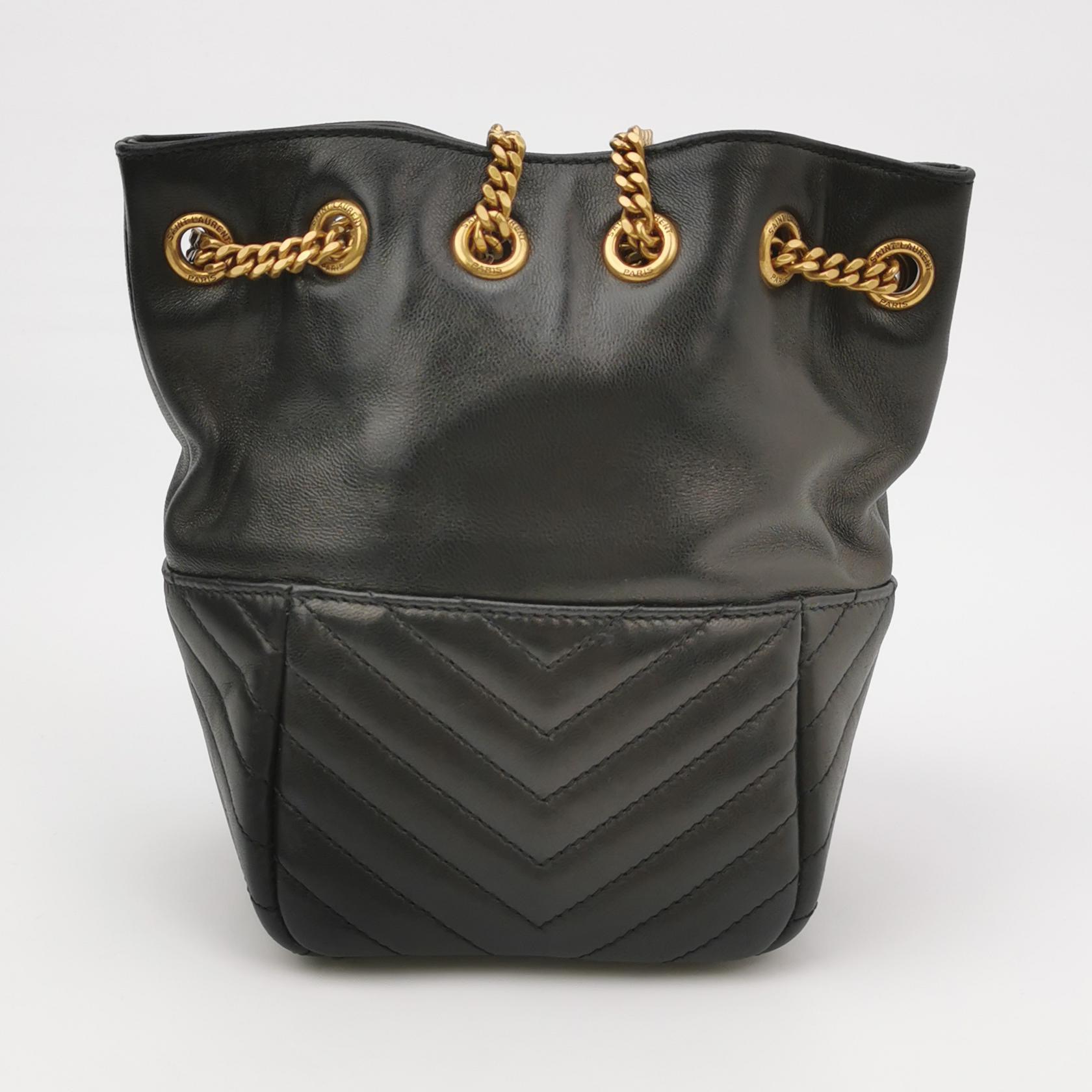 Saint Laurent Joe Bucket Bag Matelasse Chevron Leather Mini — photo 3 of 15