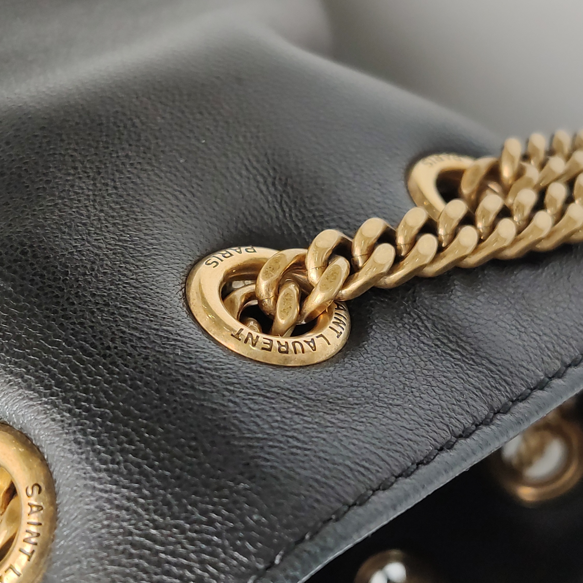 Saint Laurent Joe Bucket Bag Matelasse Chevron Leather Mini — photo 12 of 15