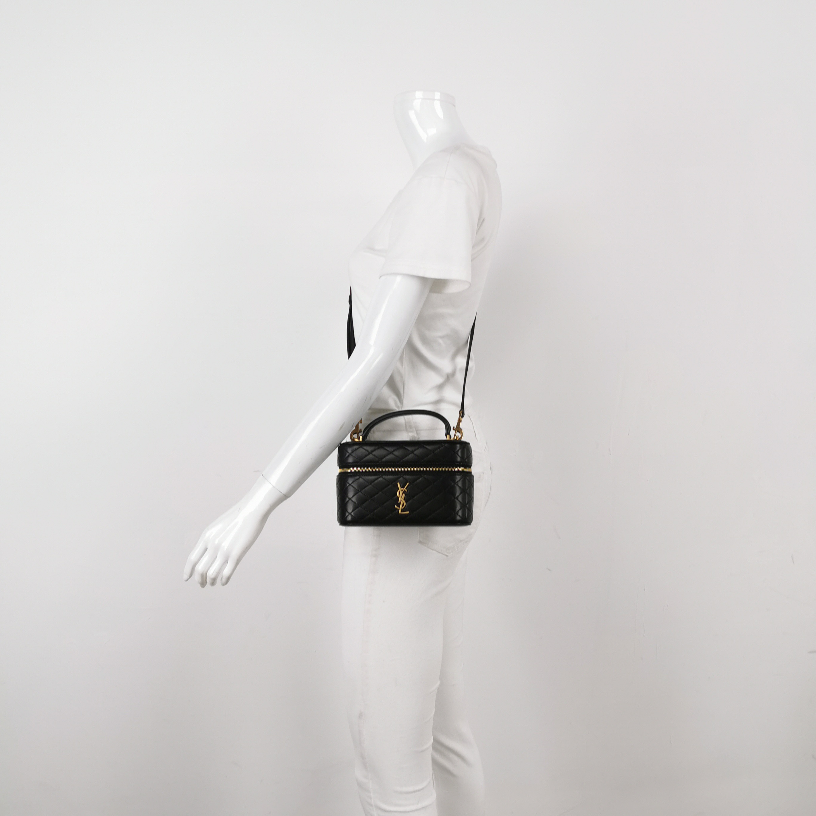 Saint Laurent Gaby Zip Around Vanity Bag Quilted Leather — alternate view