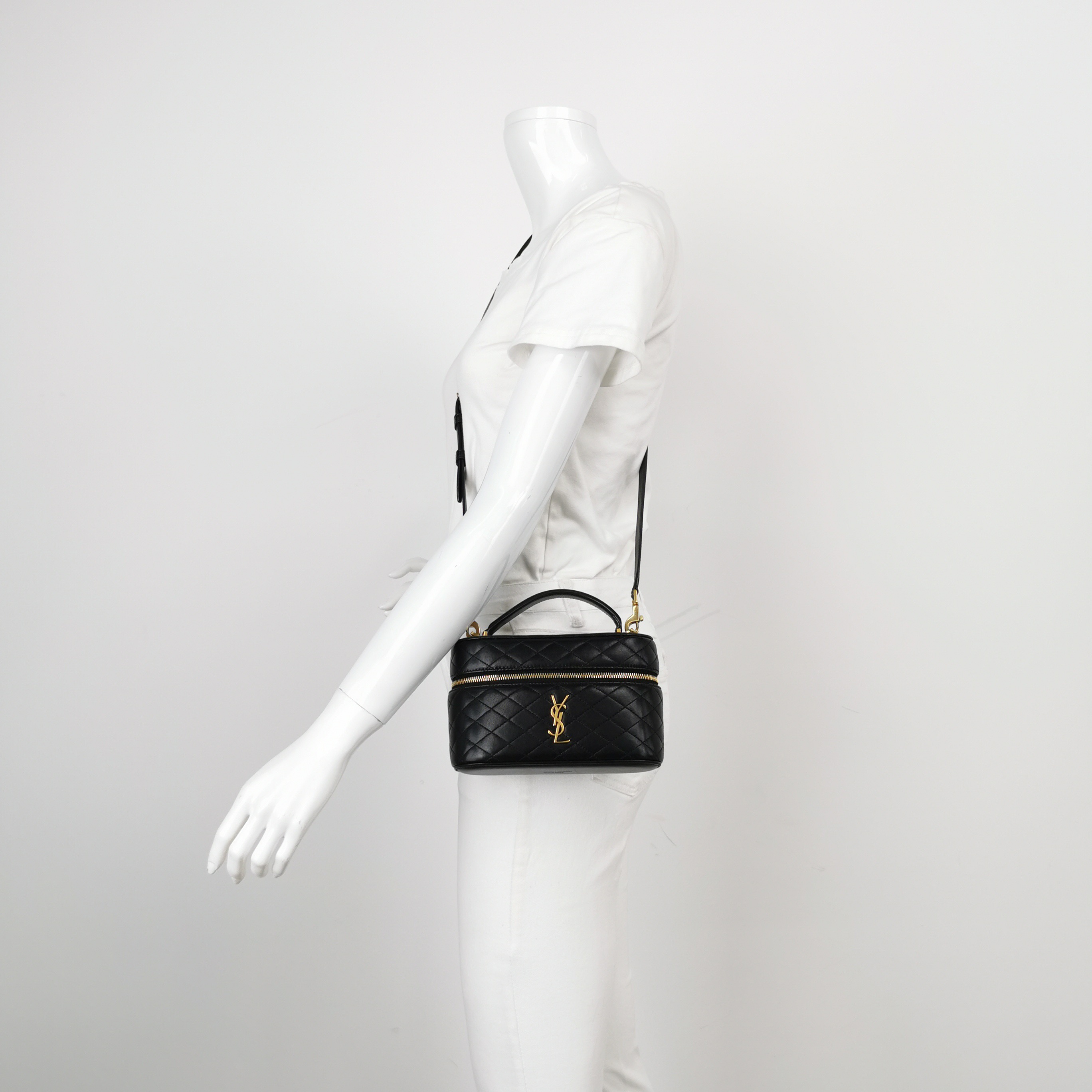 Saint Laurent Gaby Zip Around Vanity Bag Quilted Leather — alternate view