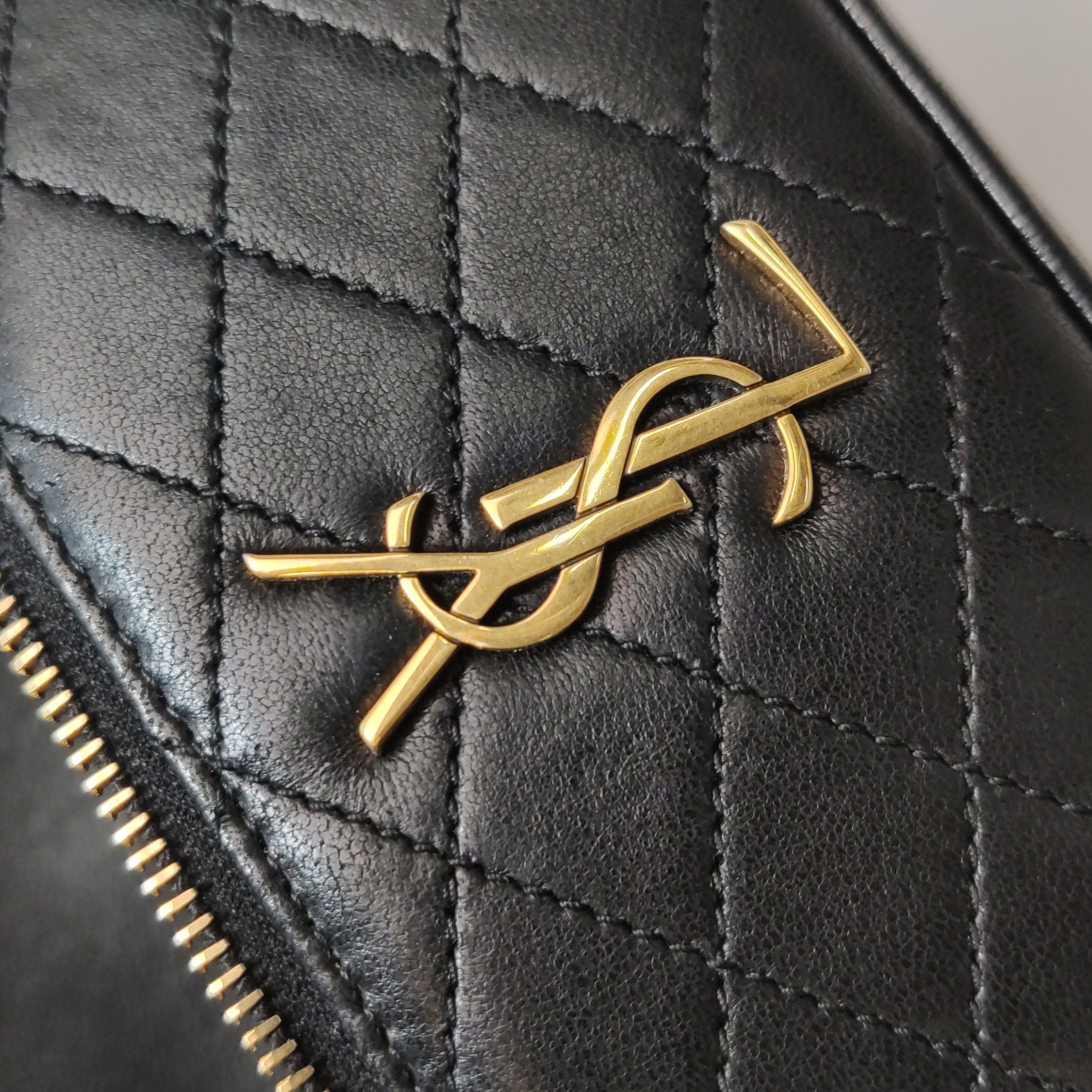 Saint Laurent Gaby Zip Around Vanity Bag Quilted Leather — photo 10 of 19