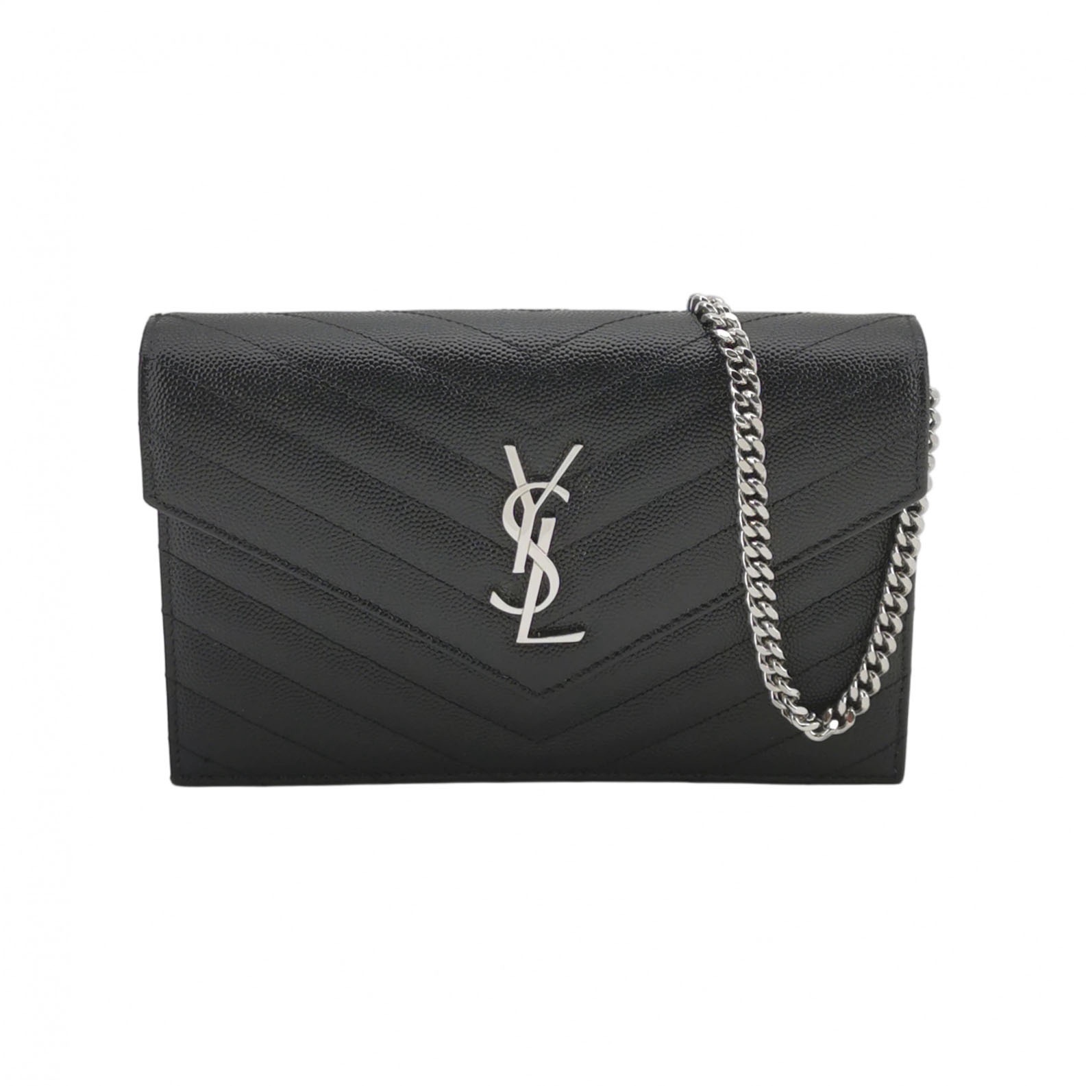 Saint Laurent Classic Monogram Envelope Satchel Matelasse Chevron Leather — photo 1 of 16