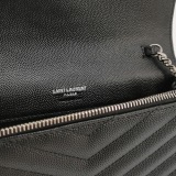 Saint Laurent Classic Monogram Envelope Satchel Matelasse Chevron Leather — thumbnail 8