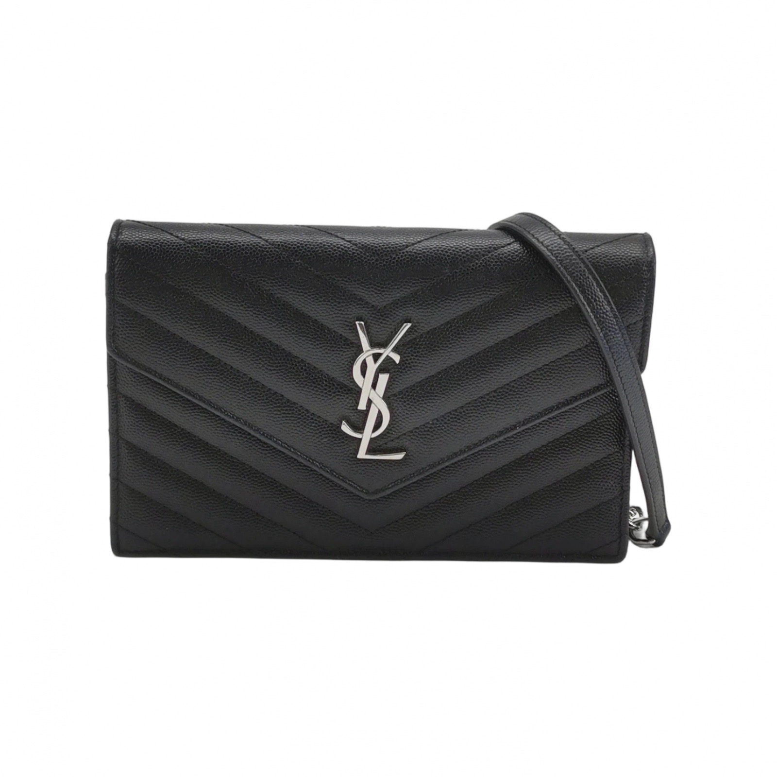 Saint Laurent Classic Monogram Envelope Satchel Matelasse Chevron Leather — photo 1 of 18