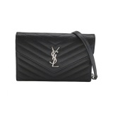 Saint Laurent Classic Monogram Envelope Satchel Matelasse Chevron Leather — thumbnail 1