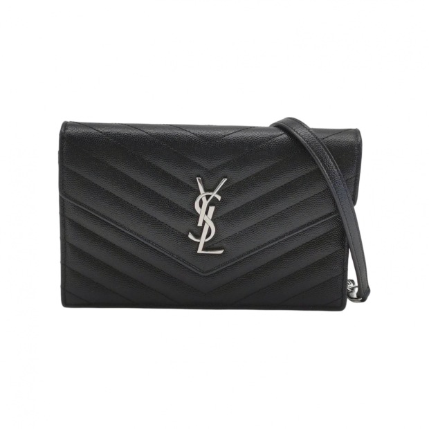 Saint Laurent Classic Monogram Envelope Satchel Matelasse Chevron Leather — pre-owned, Vierlot