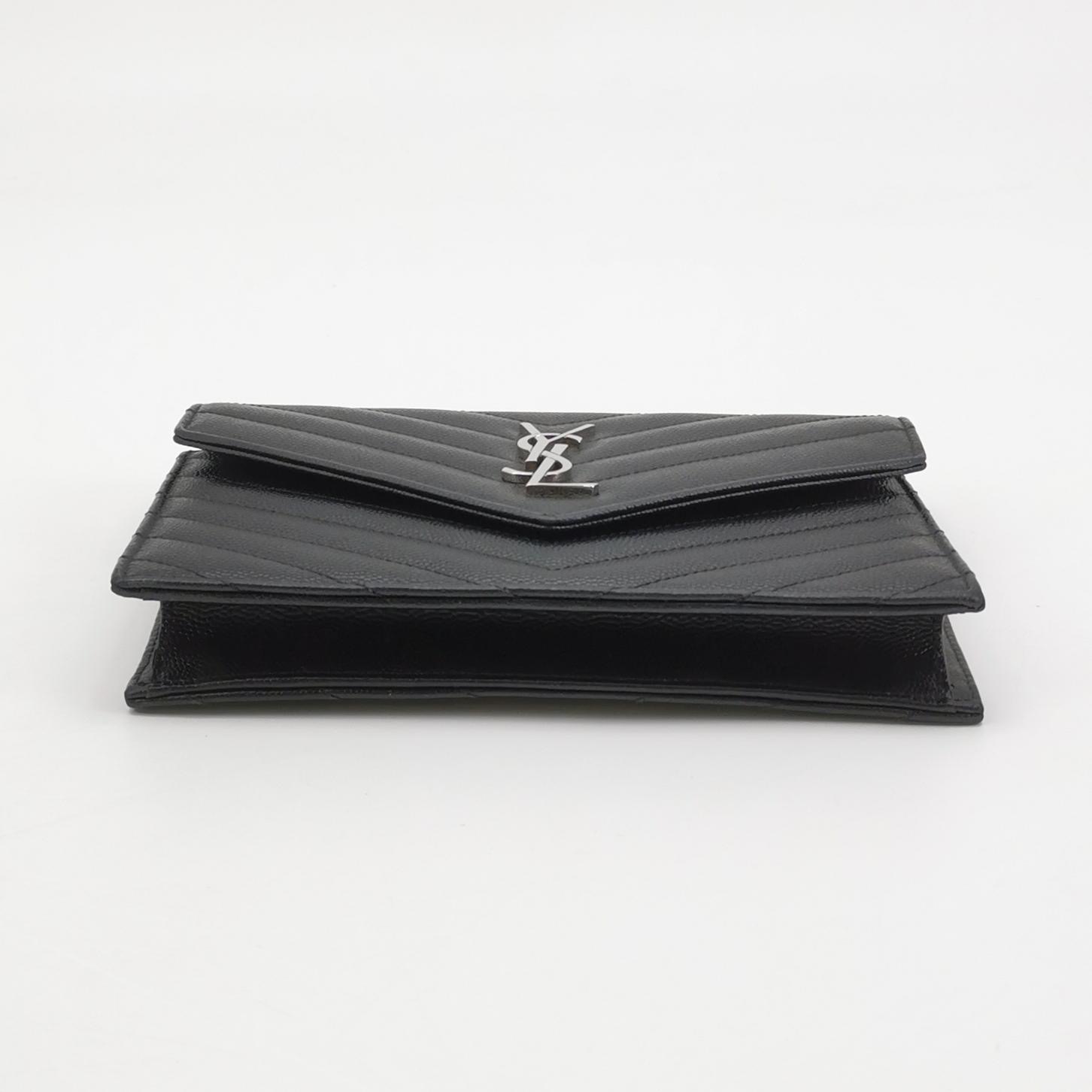 Saint Laurent Classic Monogram Envelope Satchel Matelasse Chevron Leather — photo 6 of 18