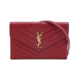 Saint Laurent Classic Monogram Envelope Satchel Matelasse Chevron Leather — thumbnail 1