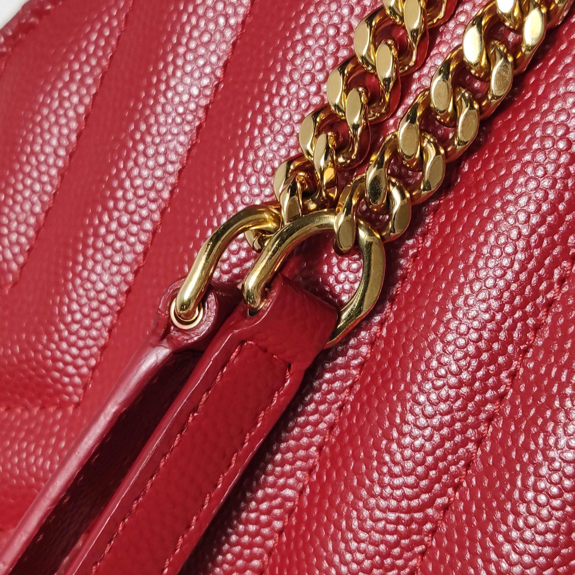 Saint Laurent Classic Monogram Envelope Satchel Matelasse Chevron Leather — photo 12 of 16
