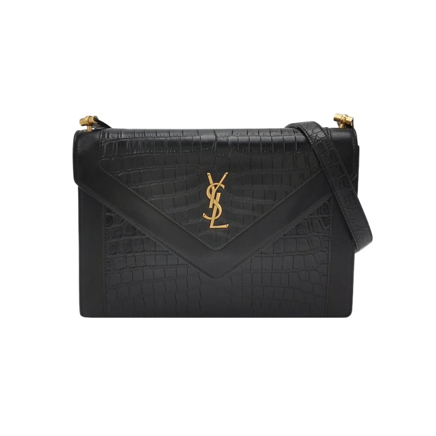Saint Laurent Gaby Envelope Satchel Crocodile Embossed Leather — pre-owned, Vierlot