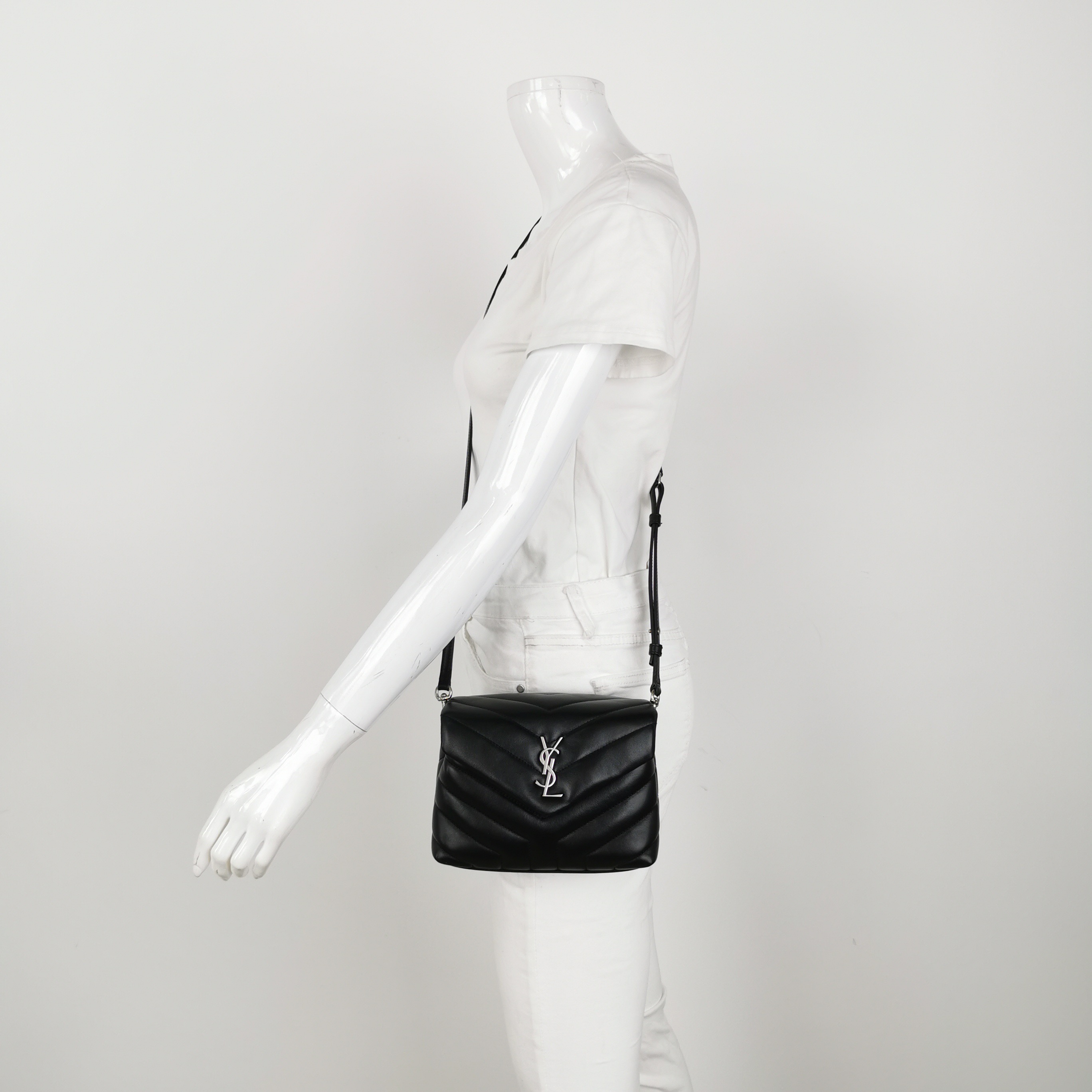 Saint Laurent Loulou Shoulder Bag Matelasse Chevron Leather Toy — alternate view