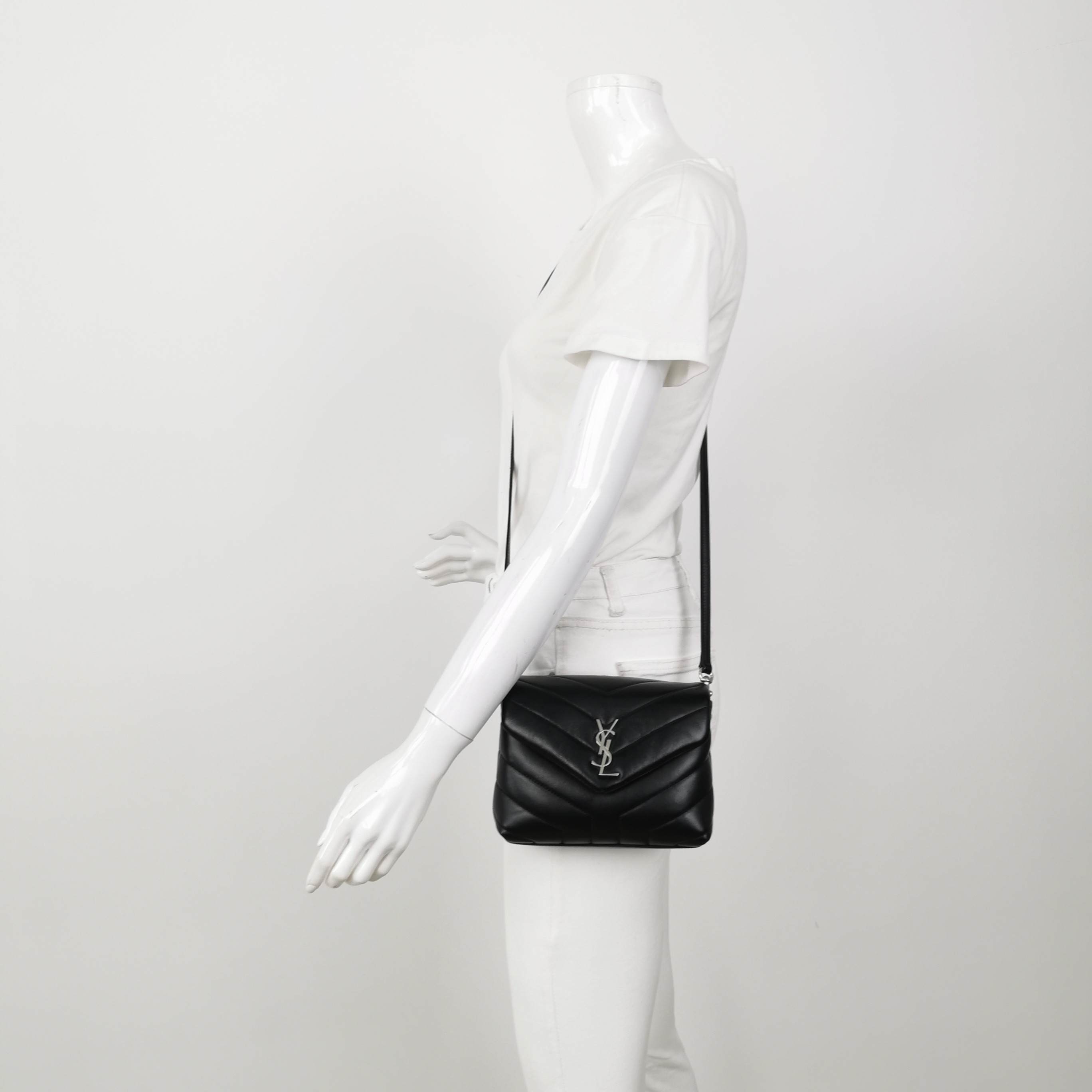 Saint Laurent Loulou Shoulder Bag Matelasse Chevron Leather Toy — alternate view
