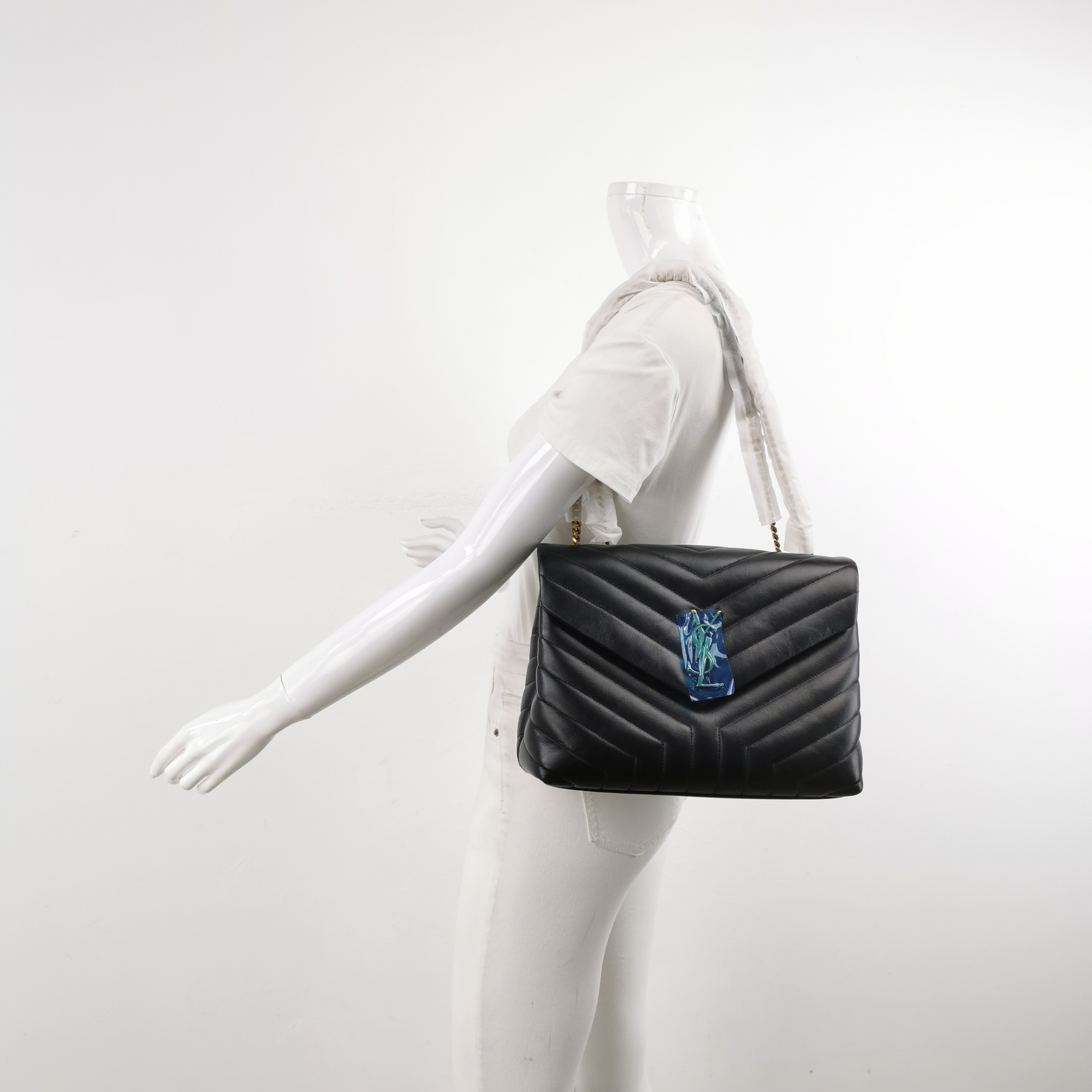 Saint Laurent Loulou Shoulder Bag Matelasse Chevron Leather Medium — alternate view
