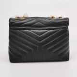 Saint Laurent Loulou Shoulder Bag Matelasse Chevron Leather Medium — thumbnail 3