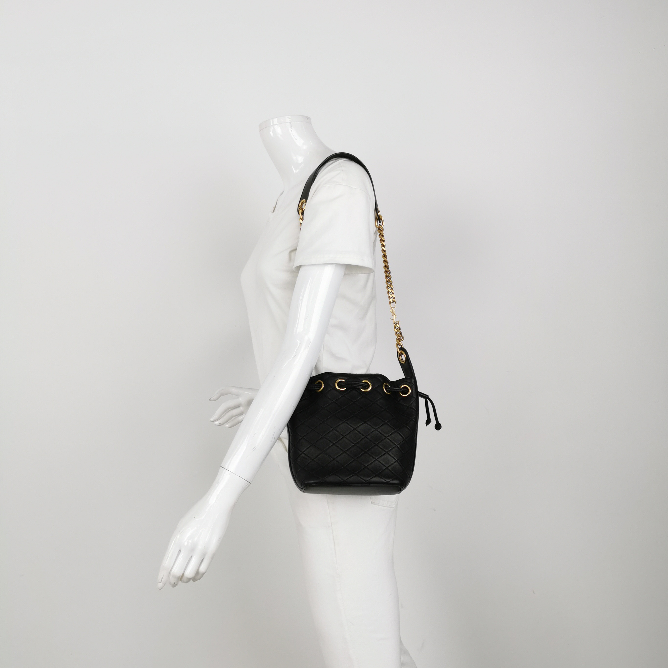 Saint Laurent Cassandre Black Bucket Bag — alternate view