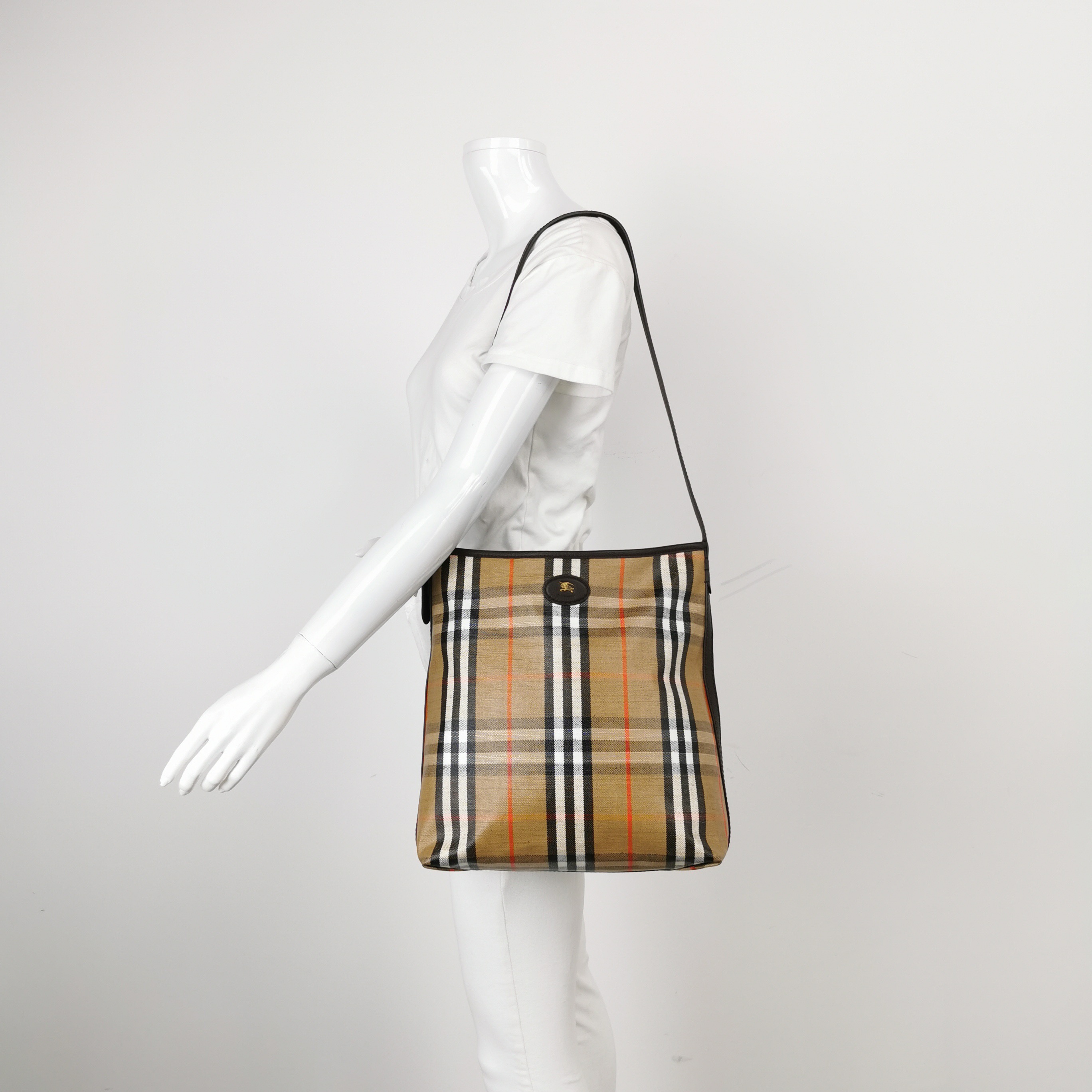 Burberry Vintage Check Coated Canvas Bag — alternate view