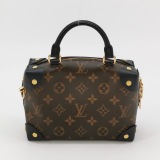Louis Vuitton(LV) Petite Malle Souple Handbag Monogram Canvas with Leather — thumbnail 3