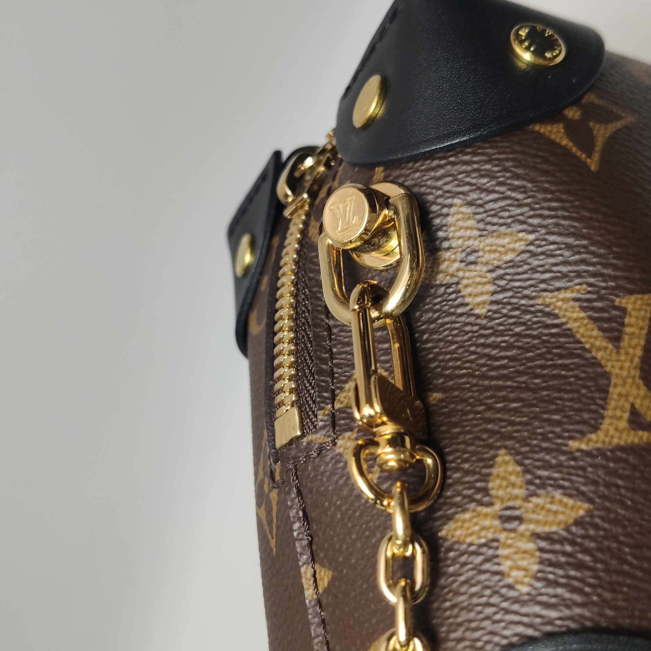 Louis Vuitton(LV) Petite Malle Souple Handbag Monogram Canvas with Leather — photo 10 of 17